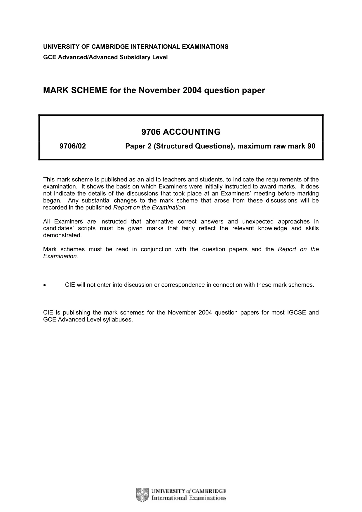Mark scheme, page 1 of 10