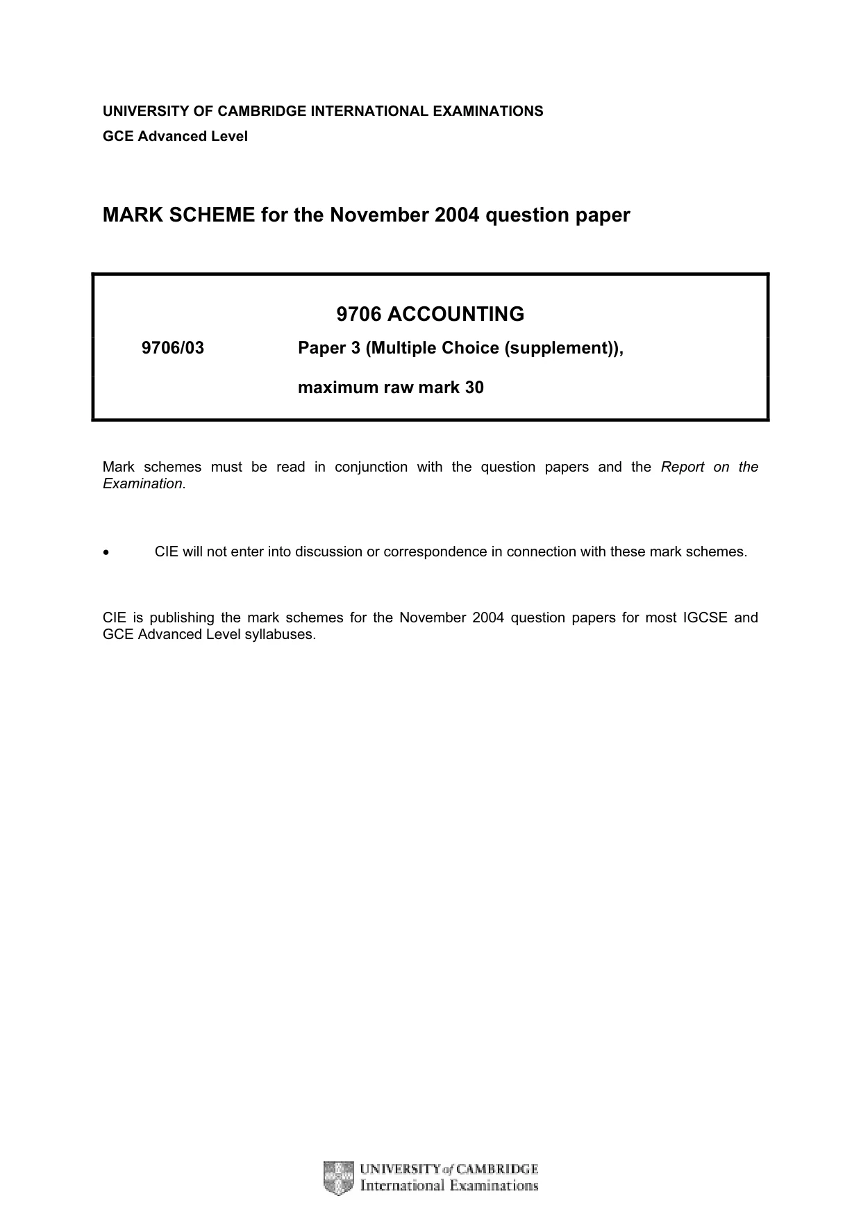 Mark scheme, page 1 of 4