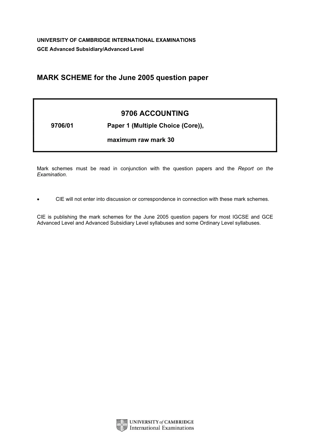 Mark scheme, page 1 of 4
