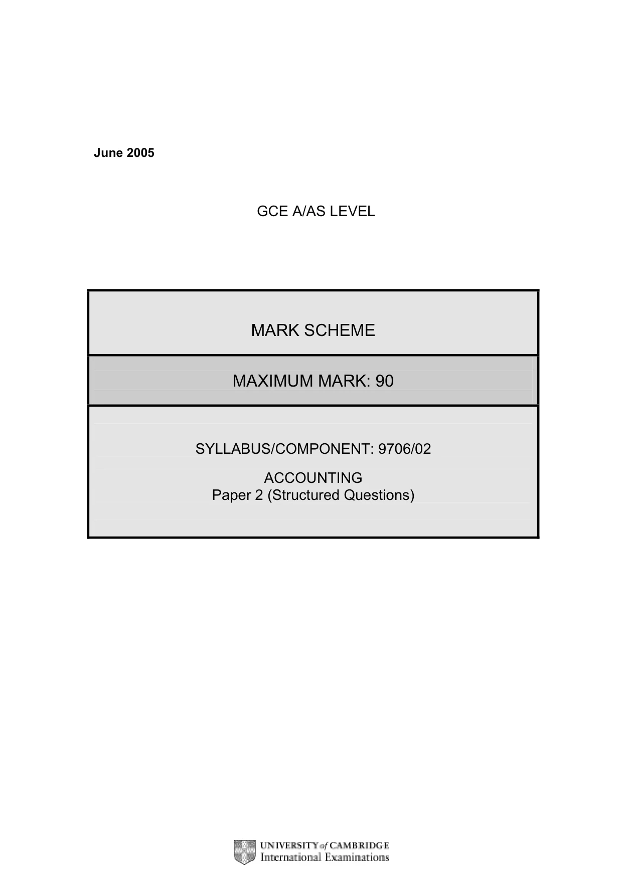 Mark scheme, page 3 of 7