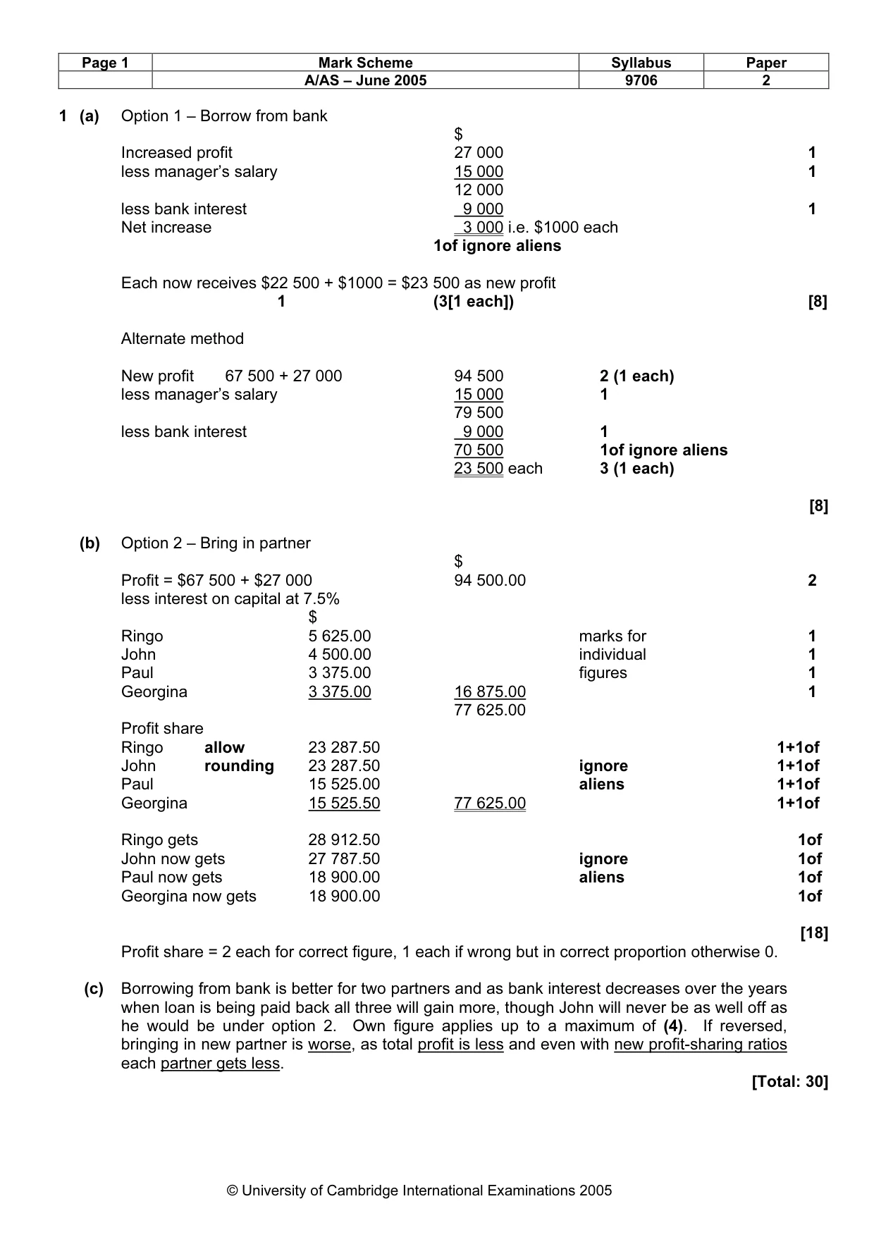 Mark scheme, page 4 of 7