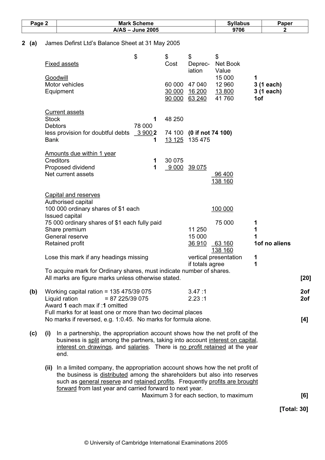 Mark scheme, page 5 of 7
