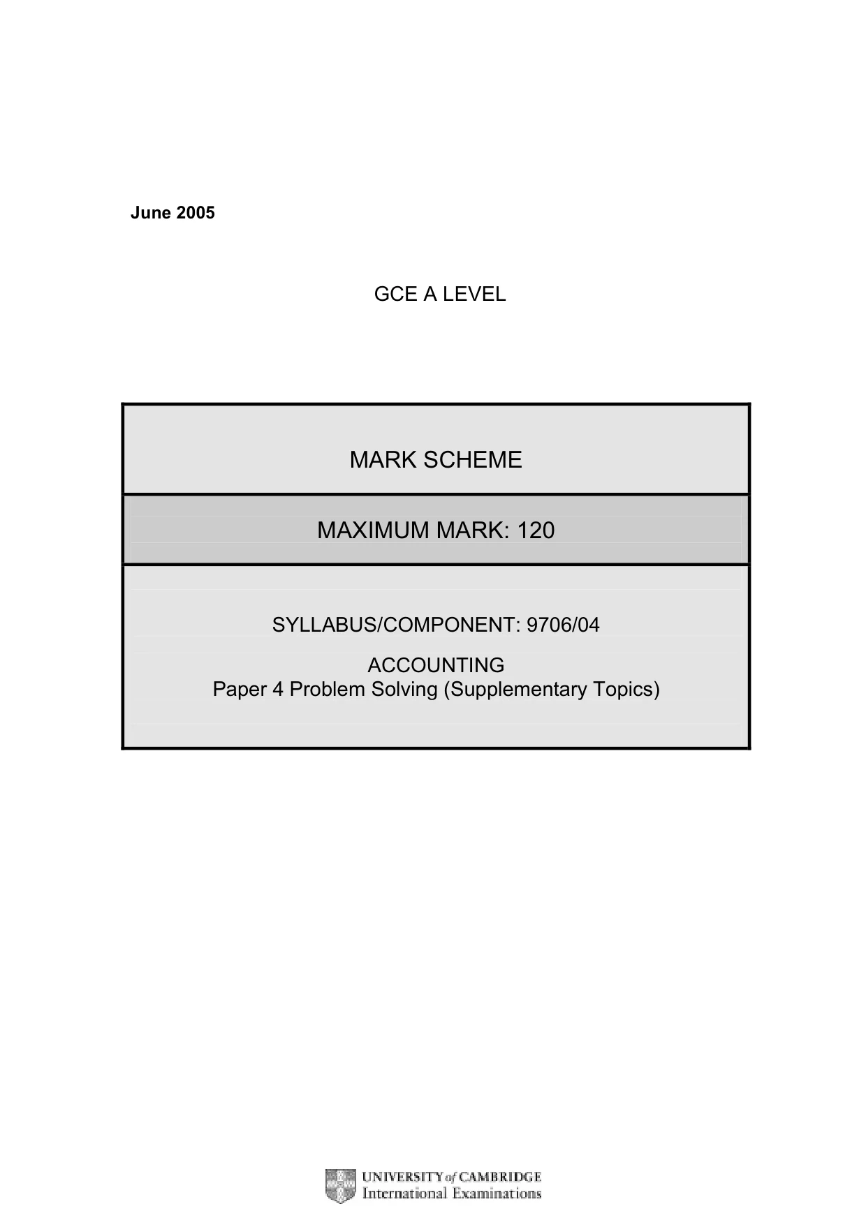 Mark scheme, page 3 of 8