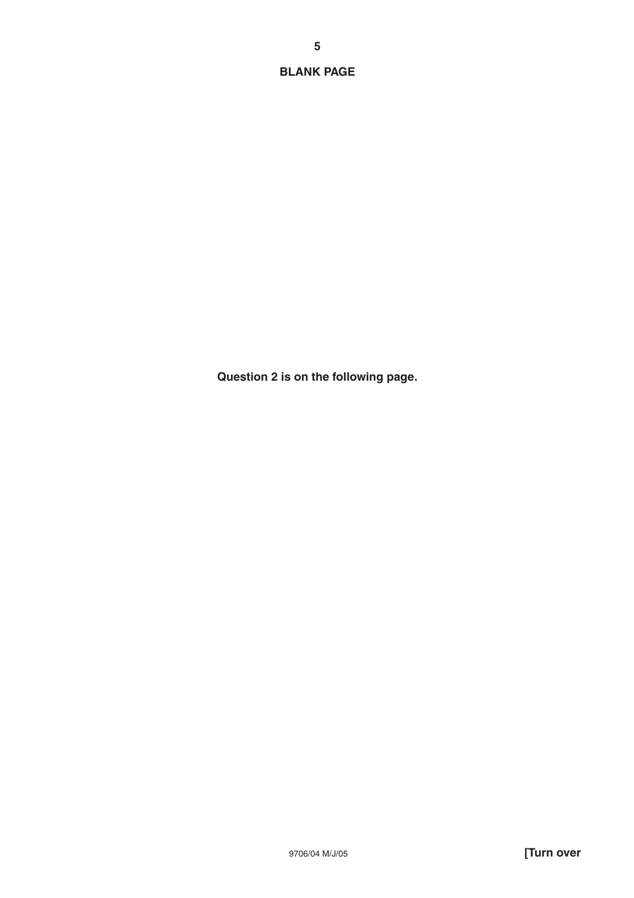 Cambridge A Level Accounting 9706 2005 May/June Paper 4 · Variant 1 question paper, page 5 of 8