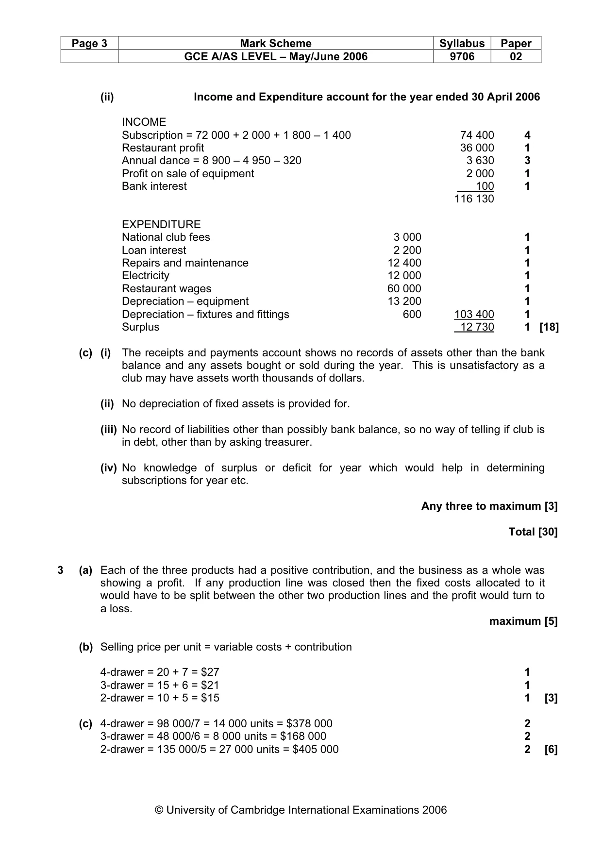 Mark scheme, page 4 of 5
