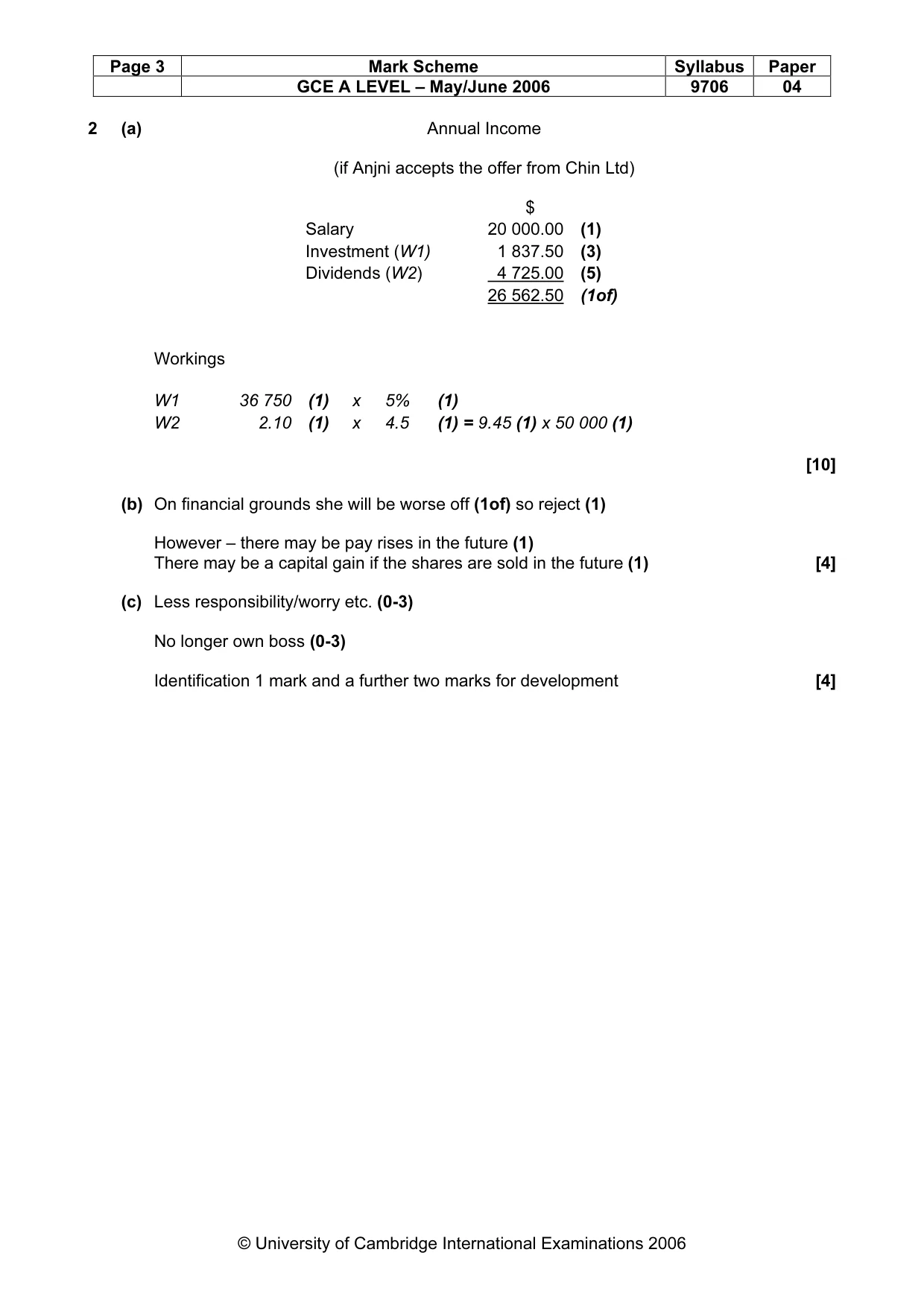 Mark scheme, page 4 of 6