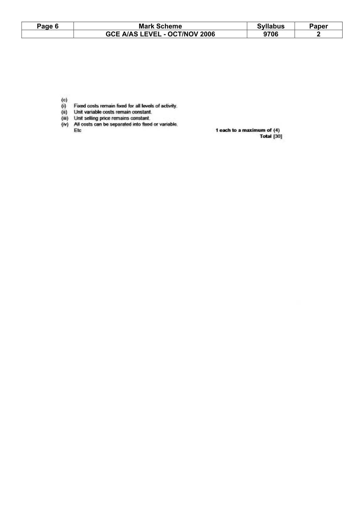 Mark scheme, page 6 of 6