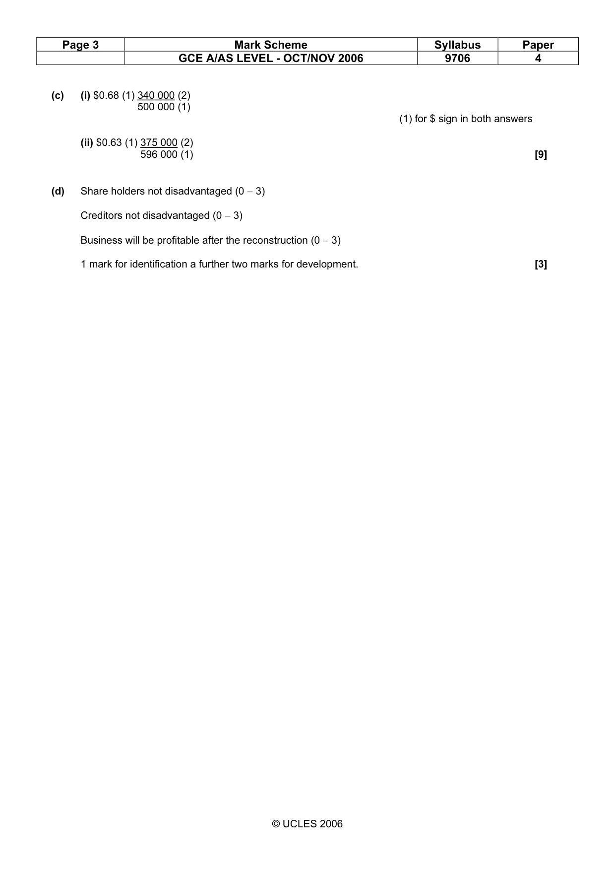 Mark scheme, page 3 of 7