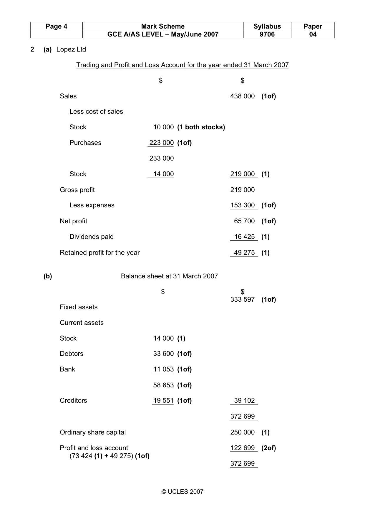 Mark scheme, page 4 of 7