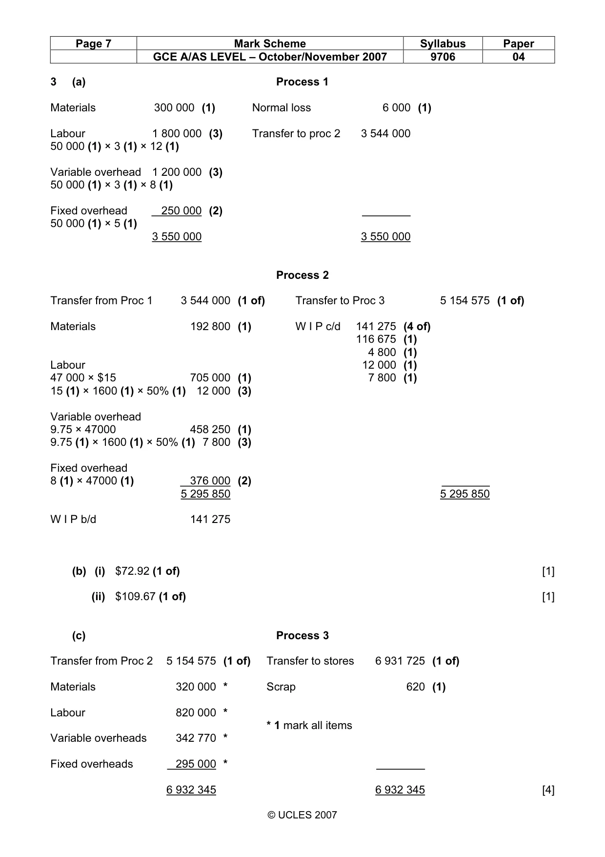Mark scheme, page 7 of 8