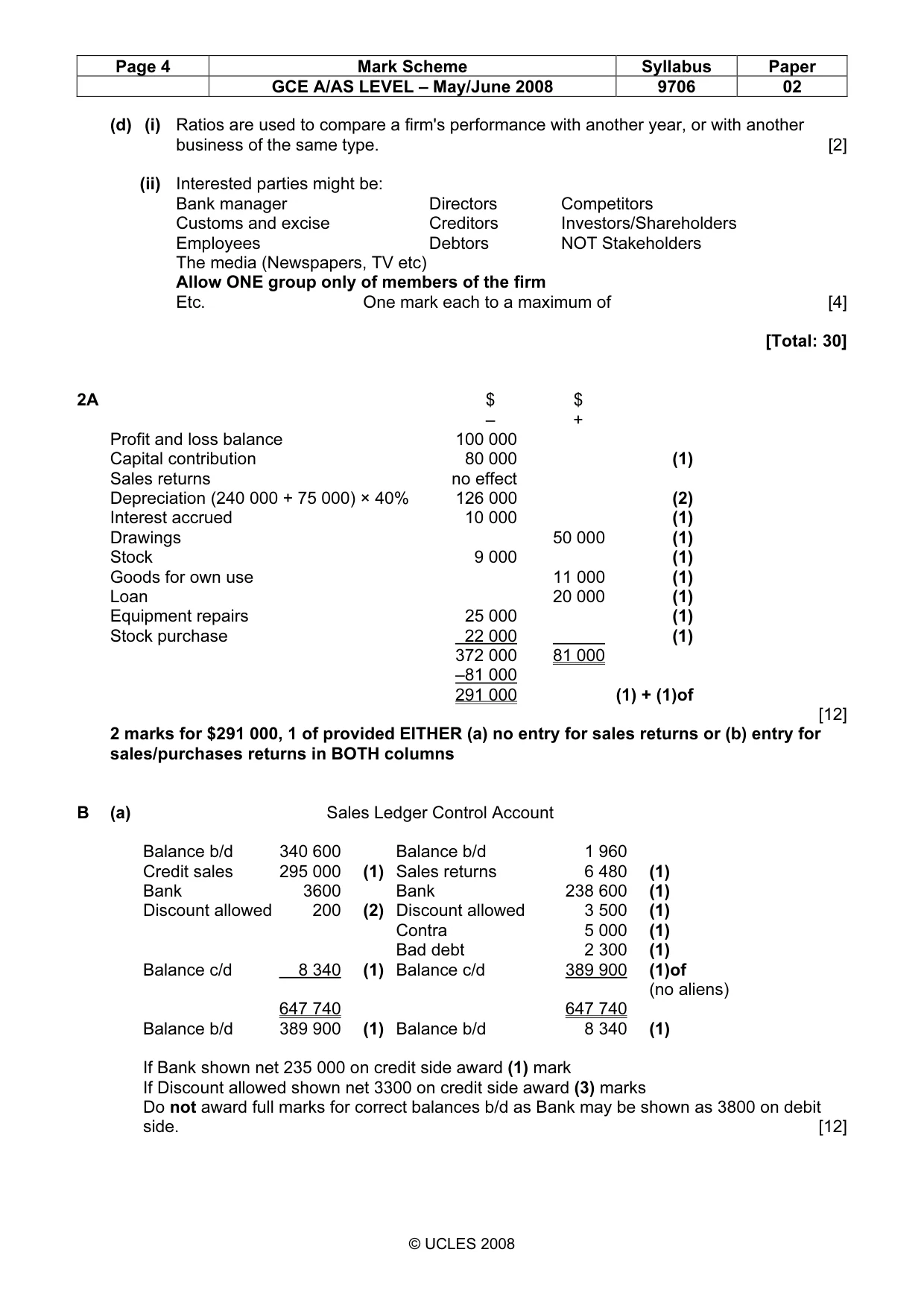 Mark scheme, page 4 of 8