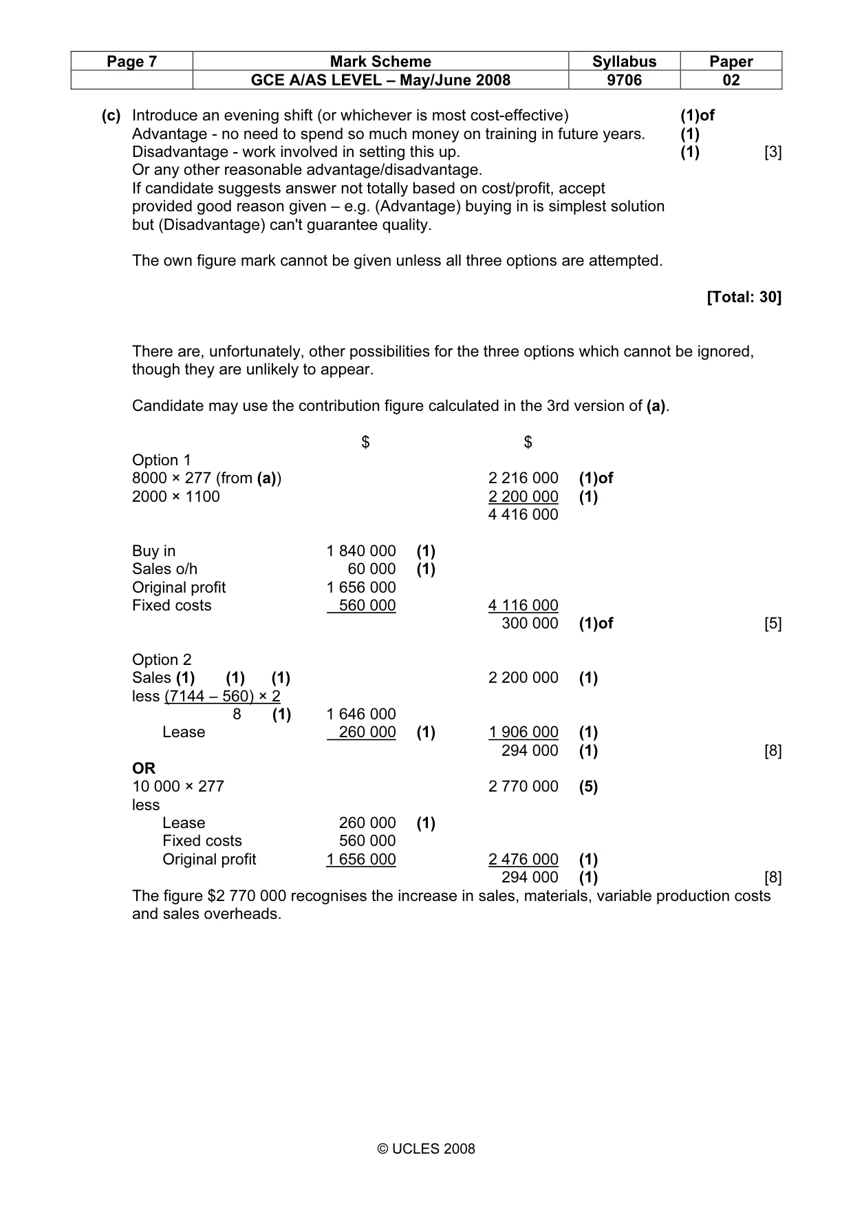 Mark scheme, page 7 of 8