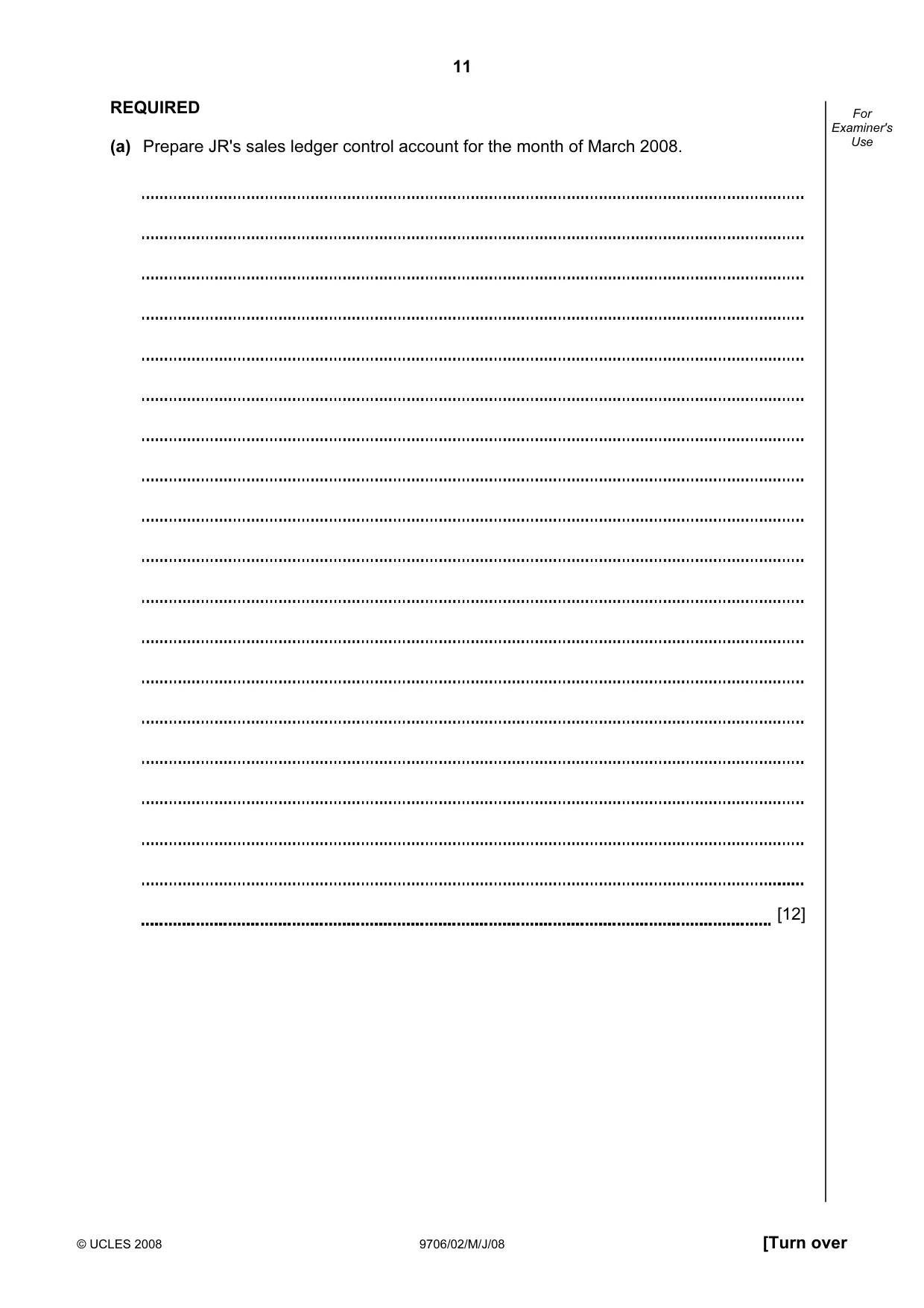 Cambridge A Level Accounting 9706 2008 May/June Paper 2 · Variant 1 question paper, page 11 of 16