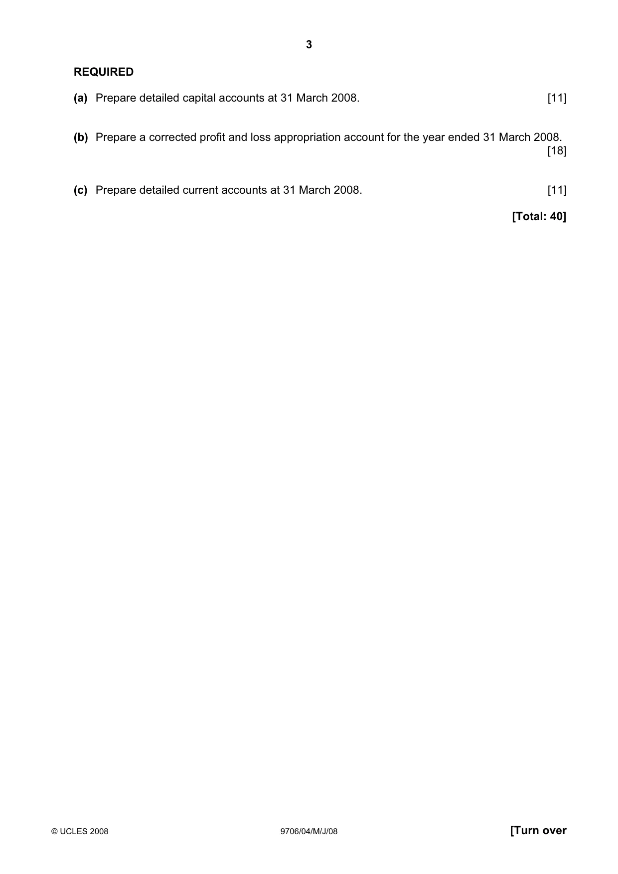 Cambridge A Level Accounting 9706 2008 May/June Paper 4 · Variant 1 question paper, page 3 of 8