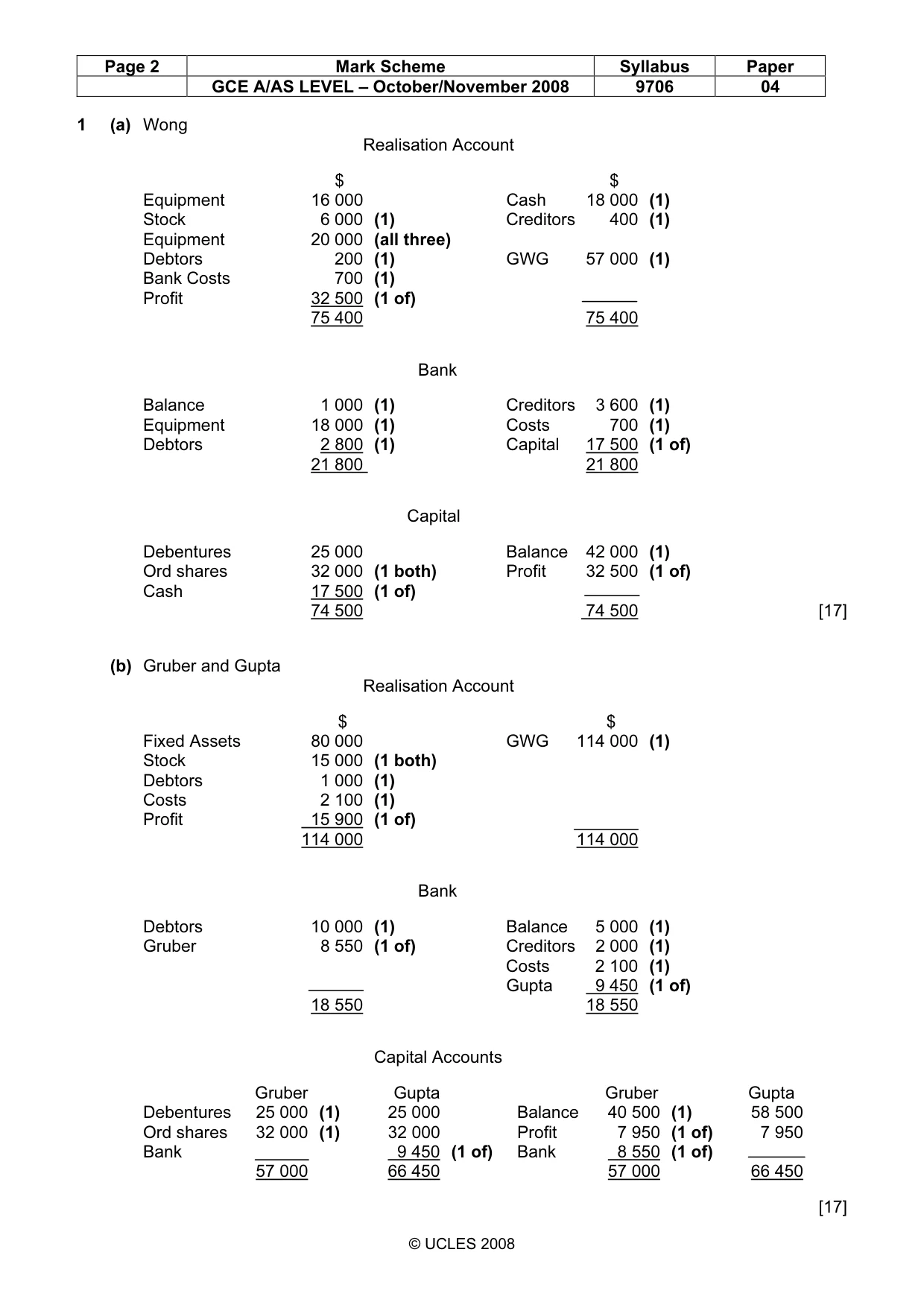 Mark scheme, page 2 of 5