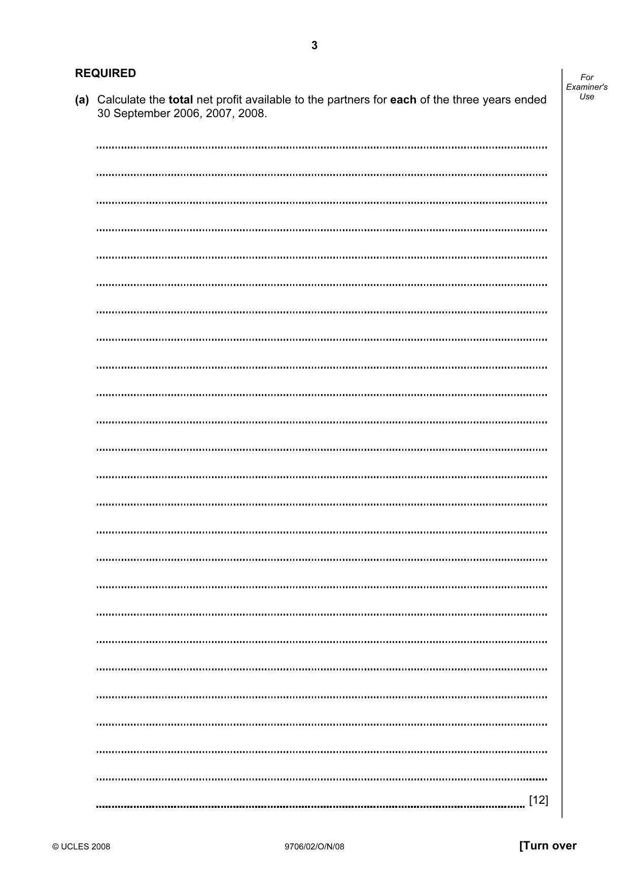 Cambridge A Level Accounting 9706 2008 Oct/Nov Paper 2 · Variant 1 question paper, page 3 of 16