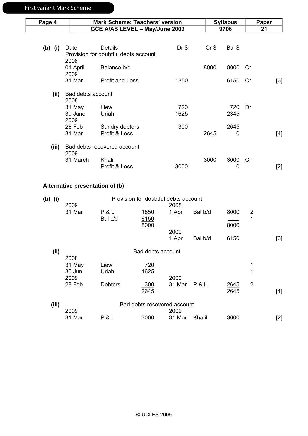 Mark scheme, page 5 of 13