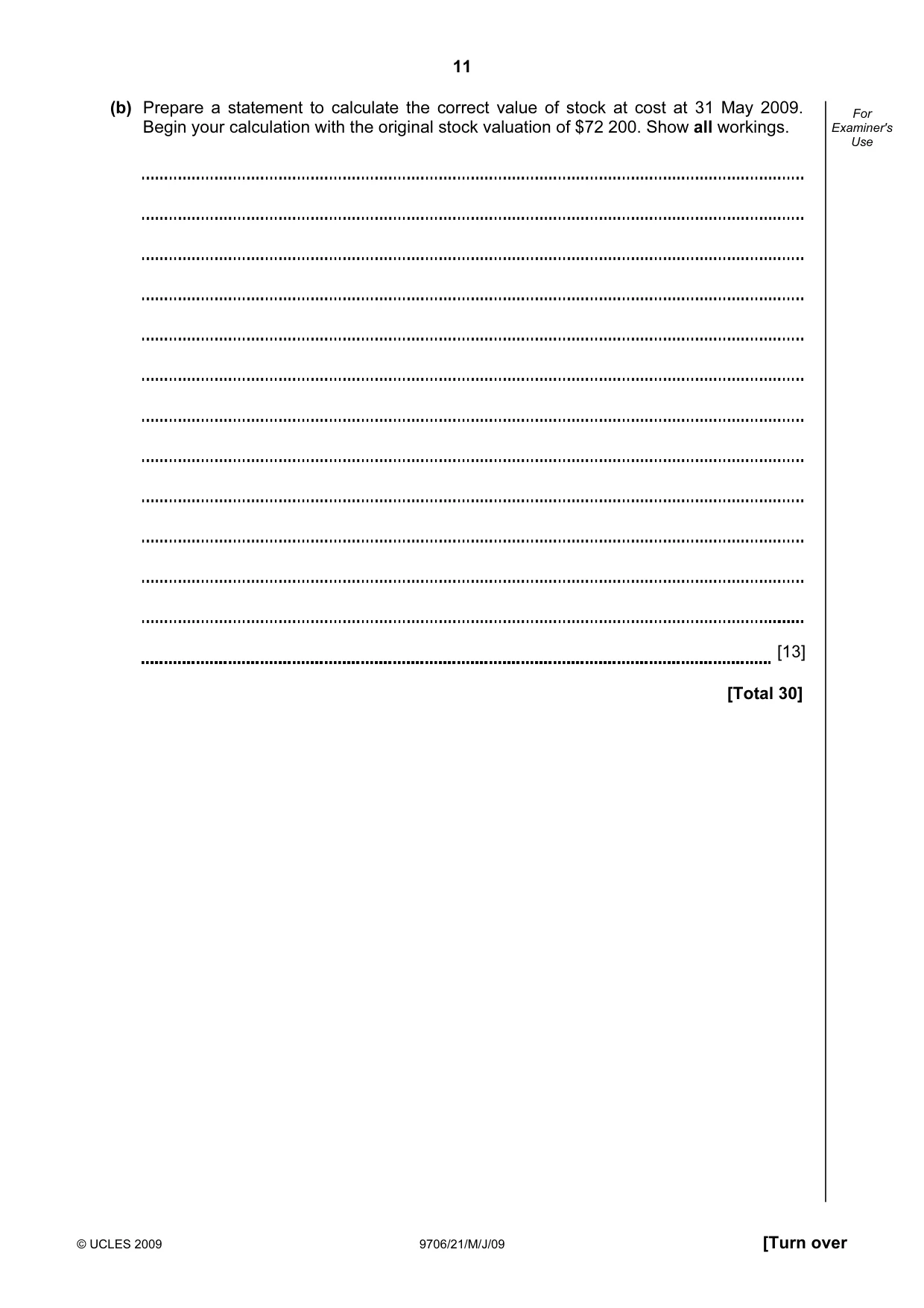 Cambridge A Level Accounting 9706 2009 May/June Paper 2 · Variant 1 question paper, page 12 of 33