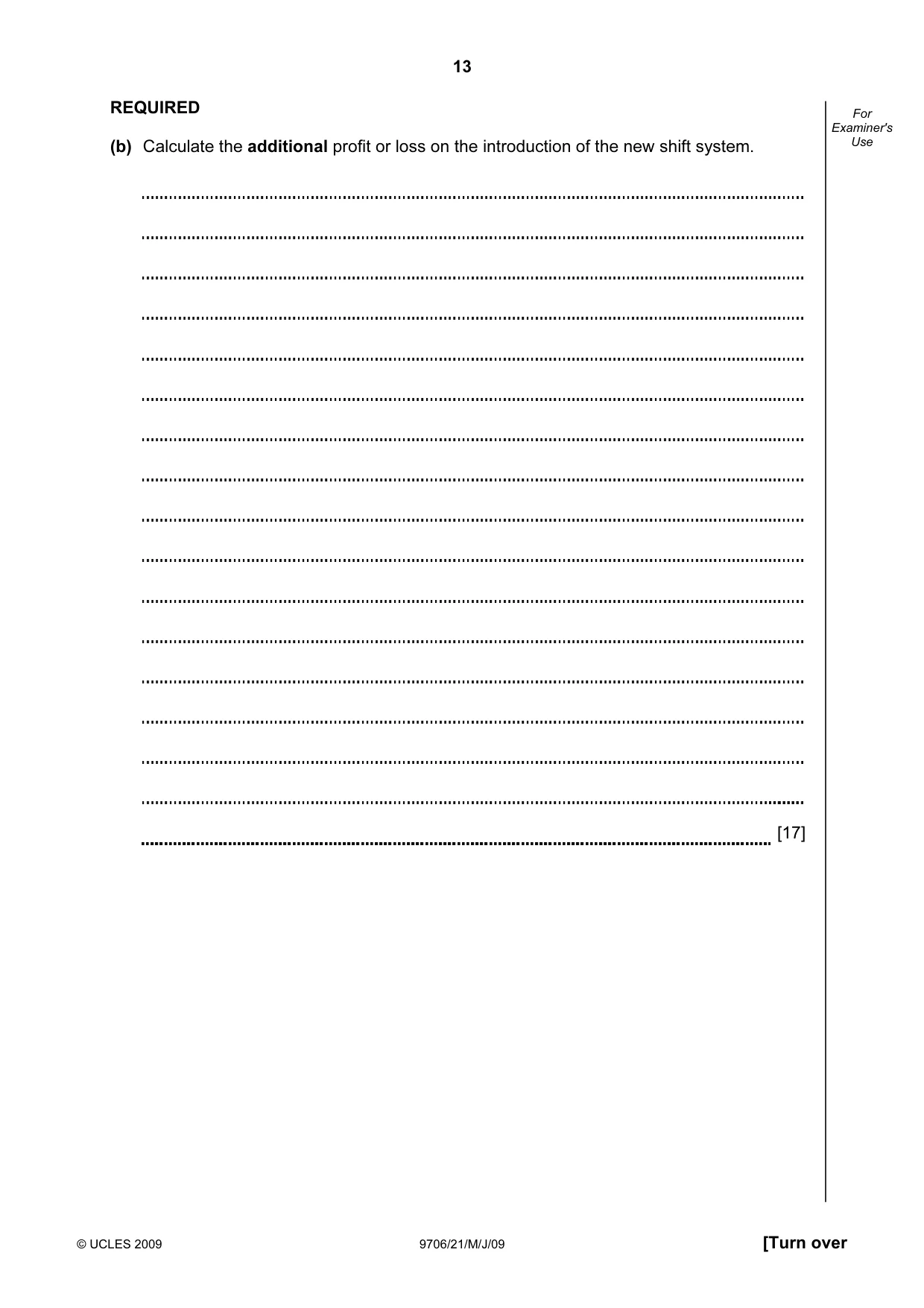 Cambridge A Level Accounting 9706 2009 May/June Paper 2 · Variant 1 question paper, page 14 of 33