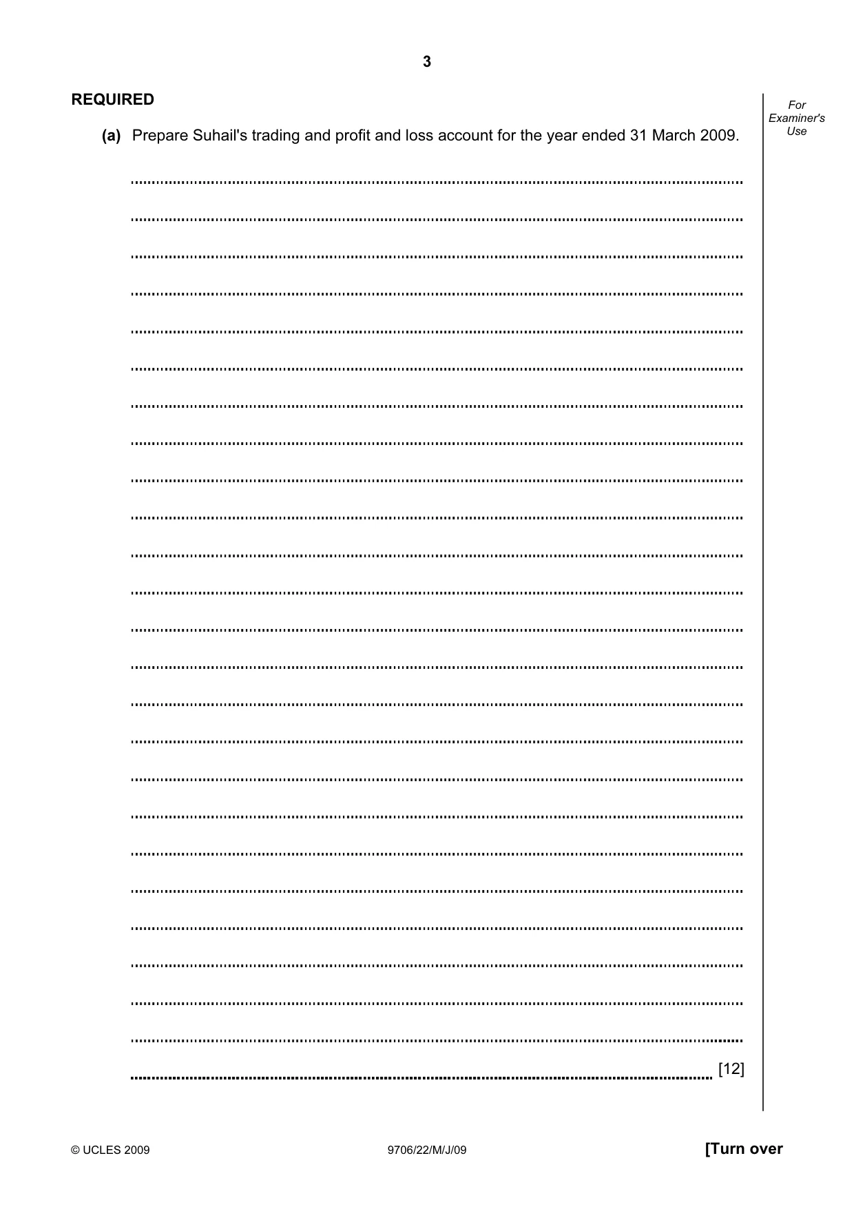 Cambridge A Level Accounting 9706 2009 May/June Paper 2 · Variant 1 question paper, page 20 of 33