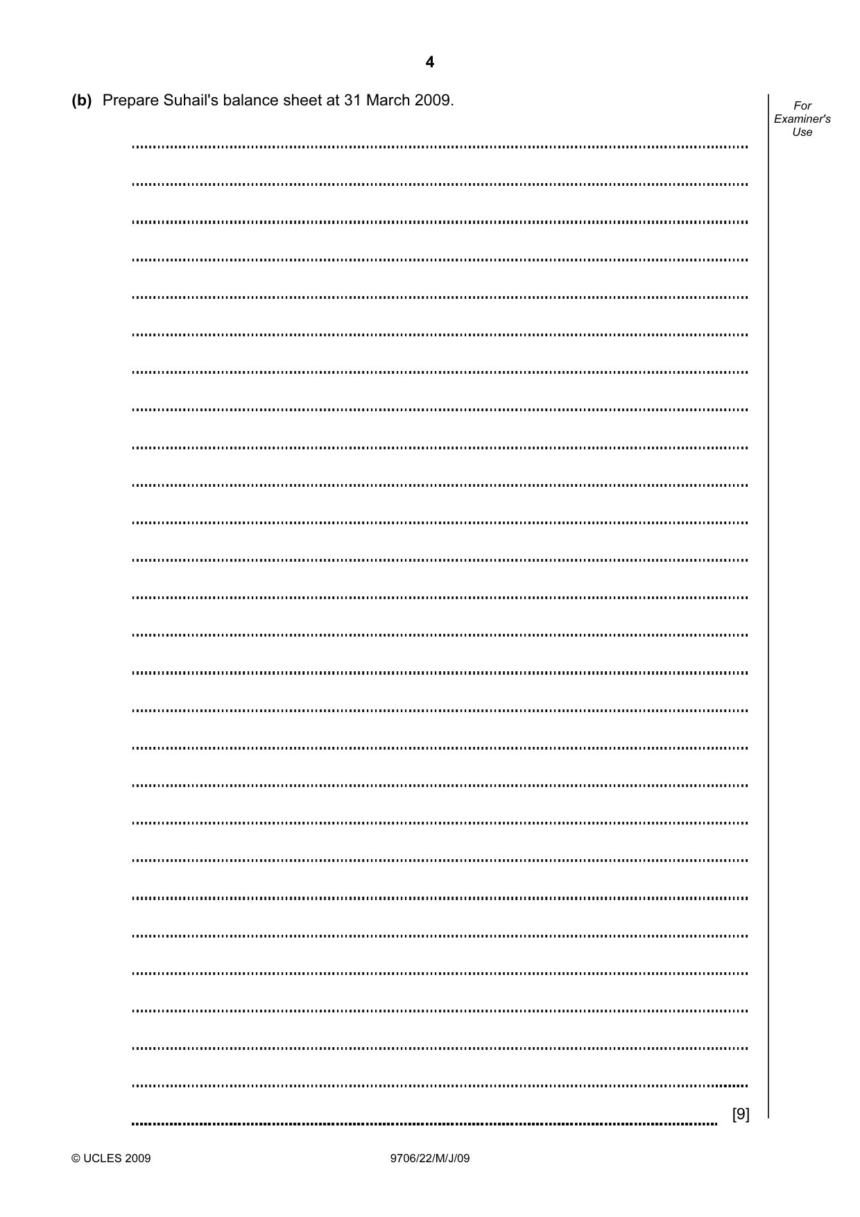 Cambridge A Level Accounting 9706 2009 May/June Paper 2 · Variant 1 question paper, page 21 of 33