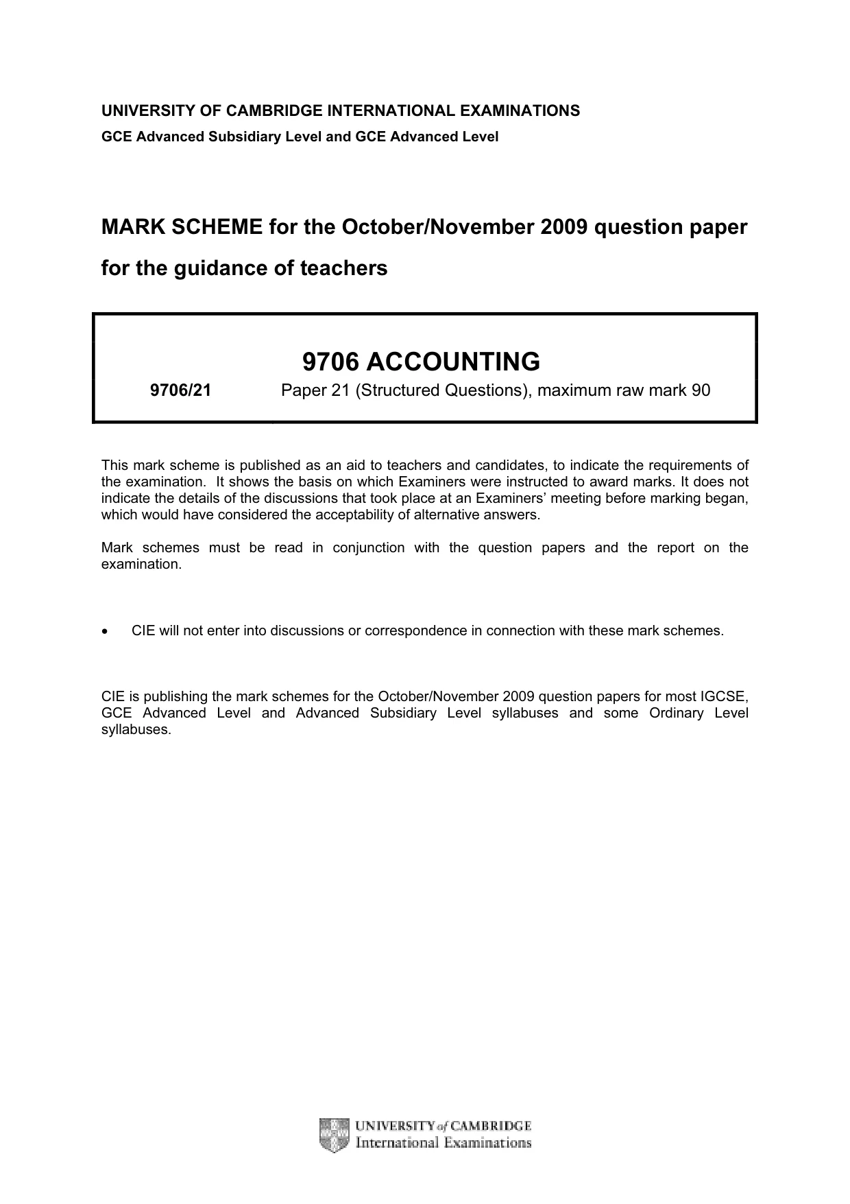 Mark scheme, page 1 of 6