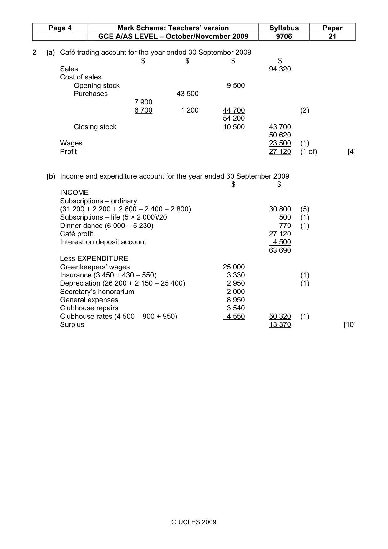 Mark scheme, page 4 of 6