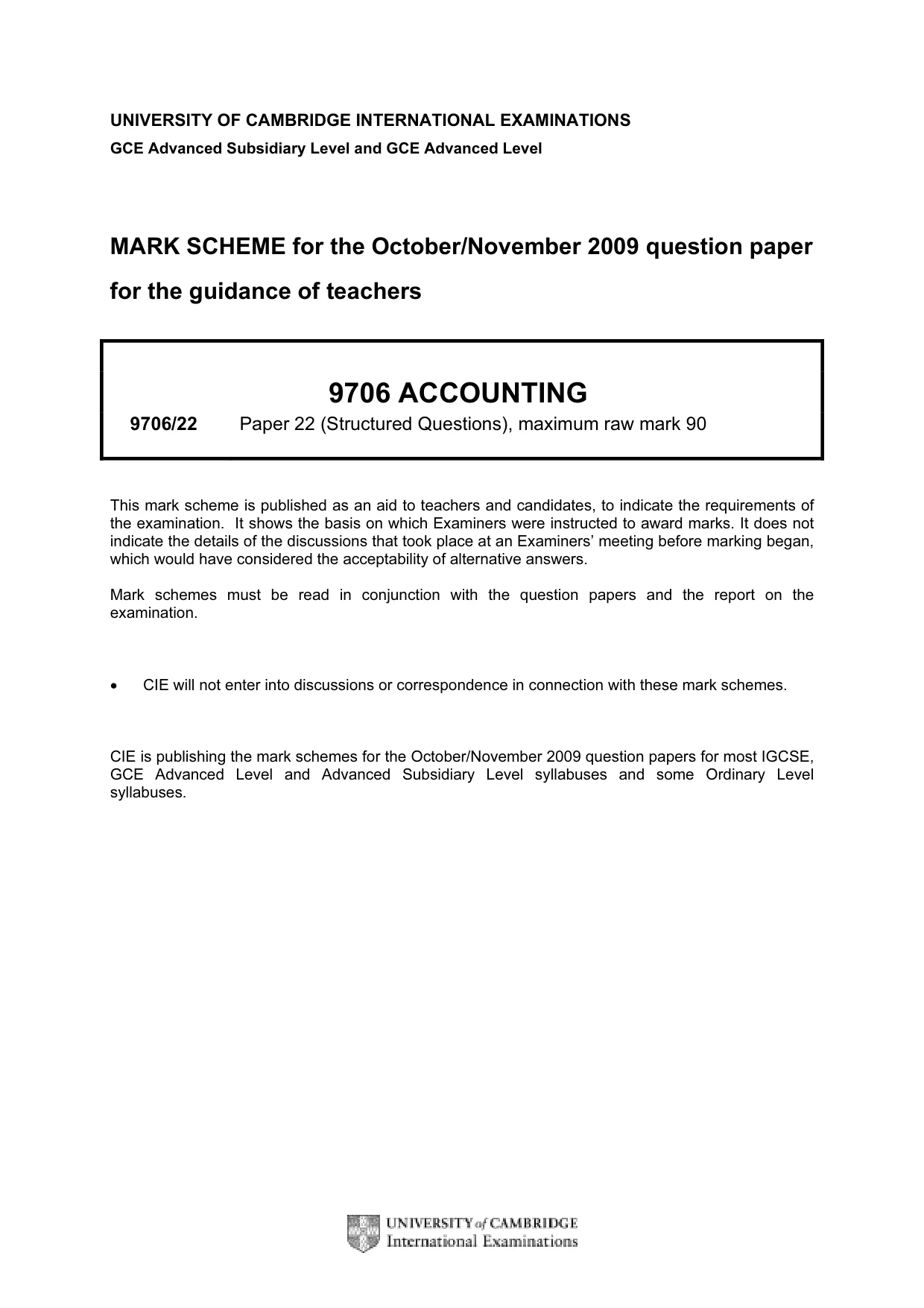 Mark scheme, page 1 of 5