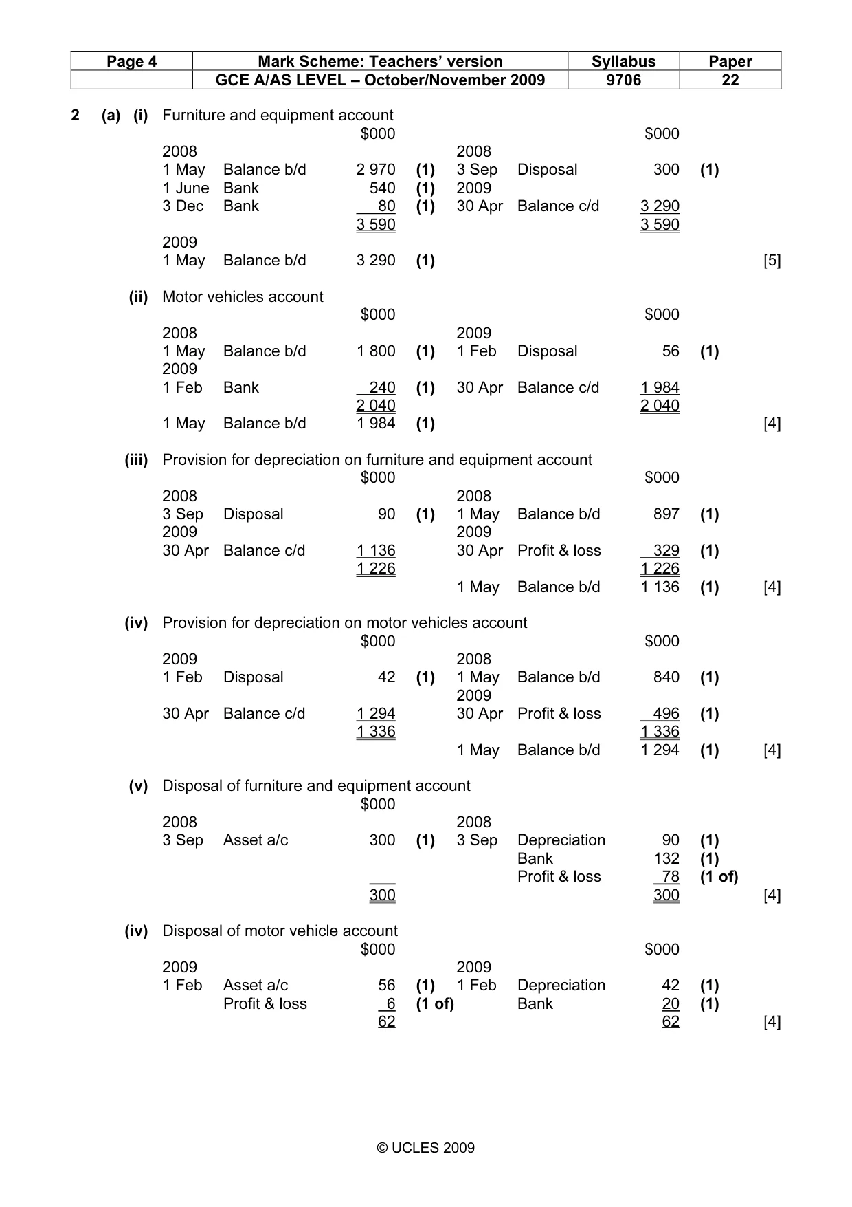 Mark scheme, page 4 of 5