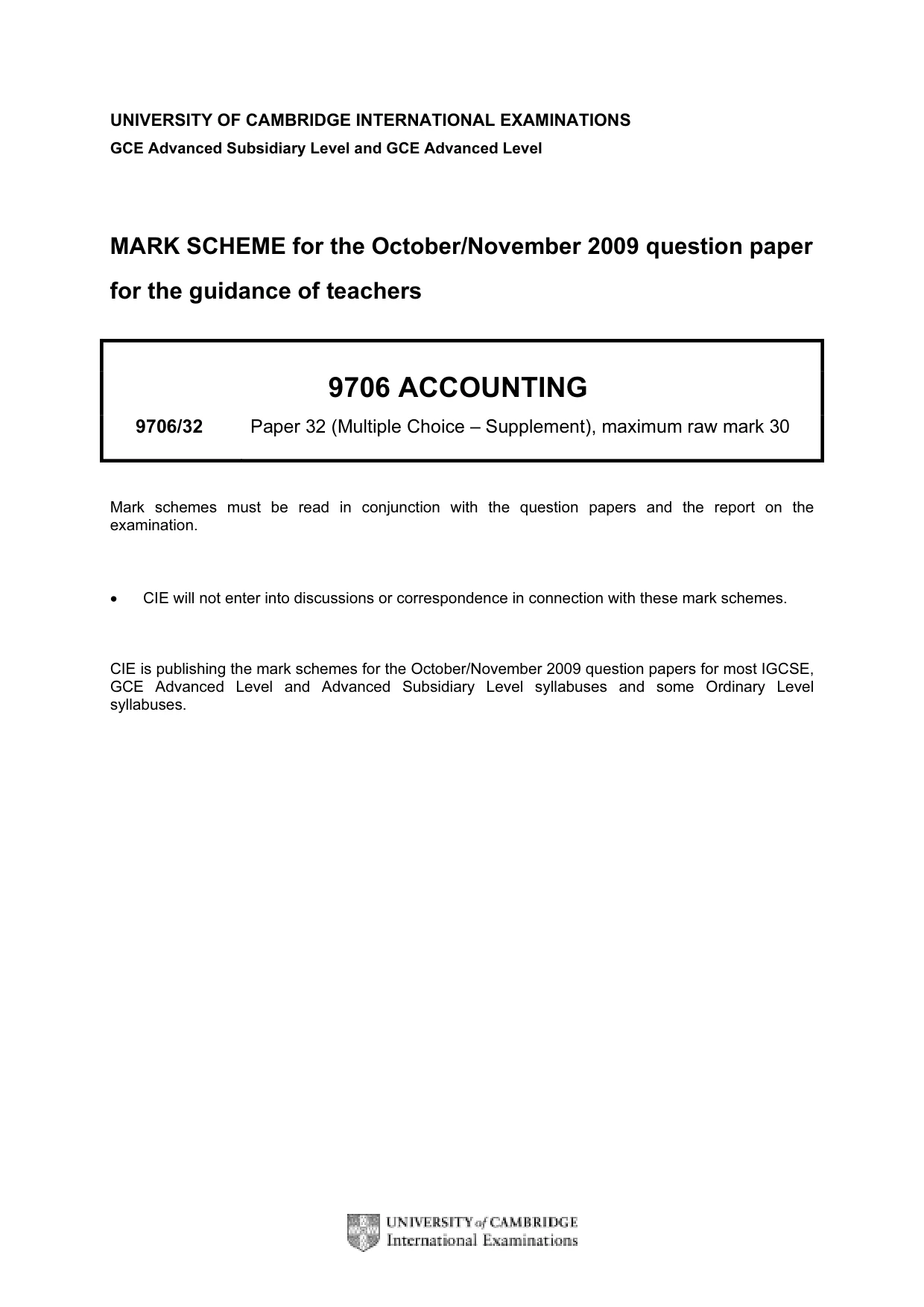 Mark scheme, page 1 of 2