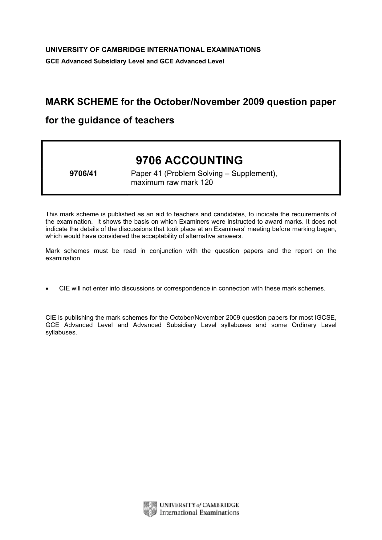 Mark scheme, page 1 of 5