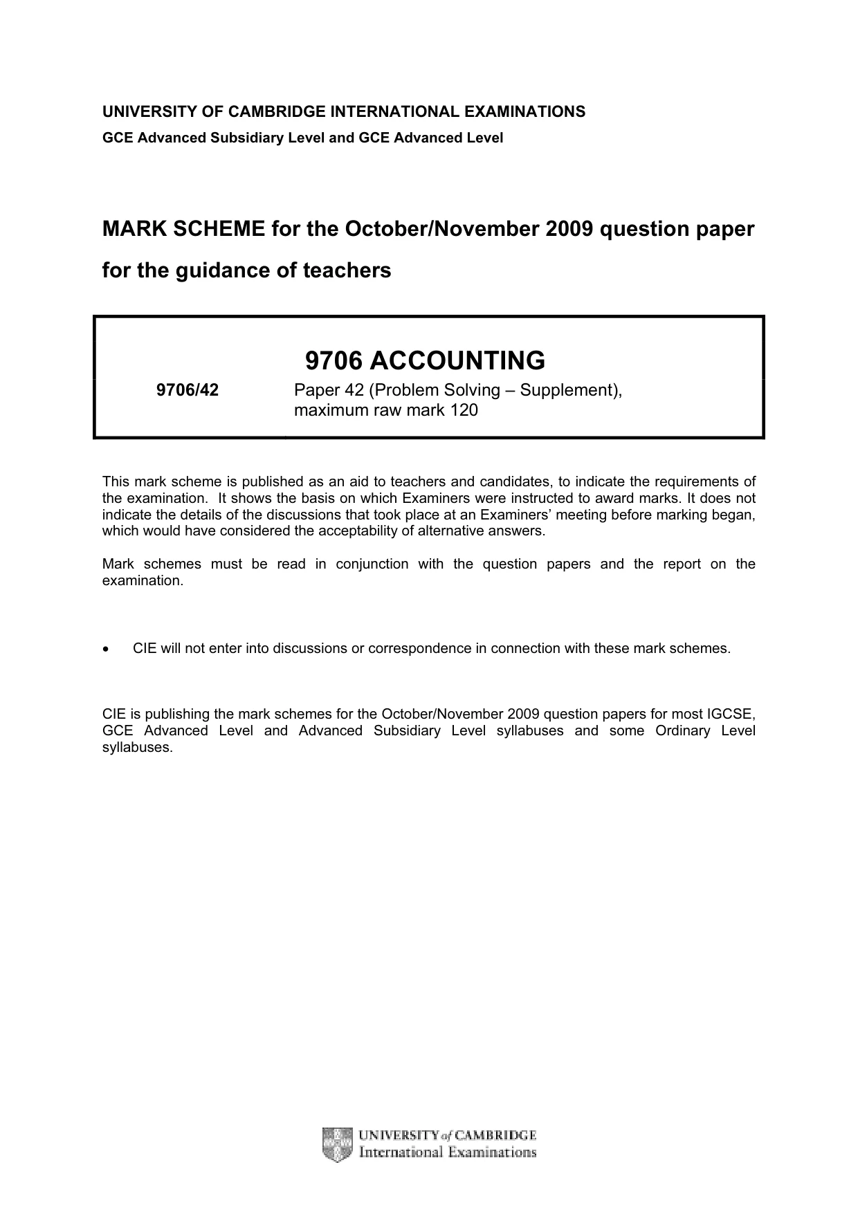 Mark scheme, page 1 of 5