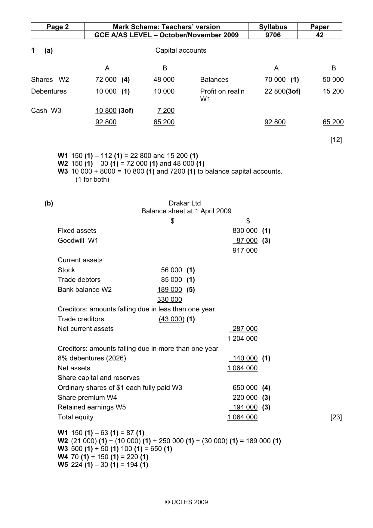 Mark scheme, page 2 of 5