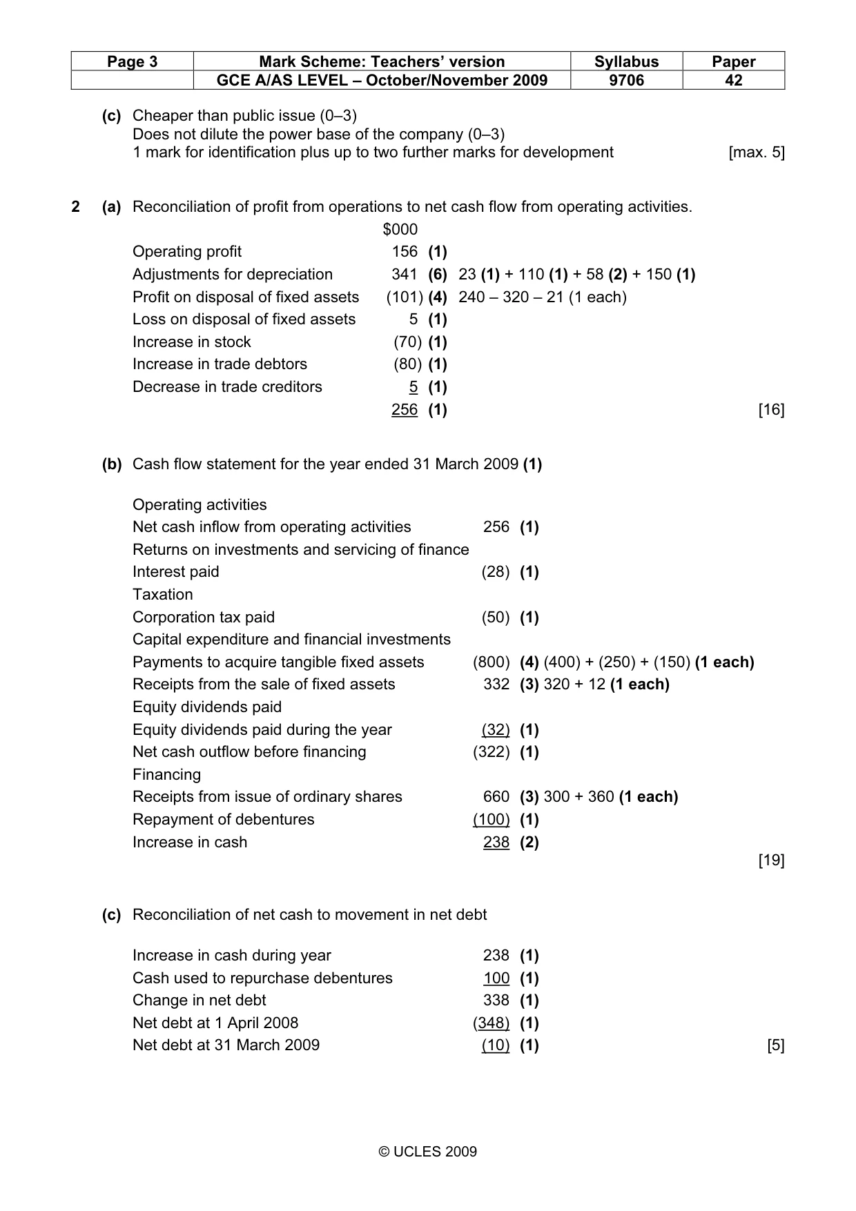 Mark scheme, page 3 of 5