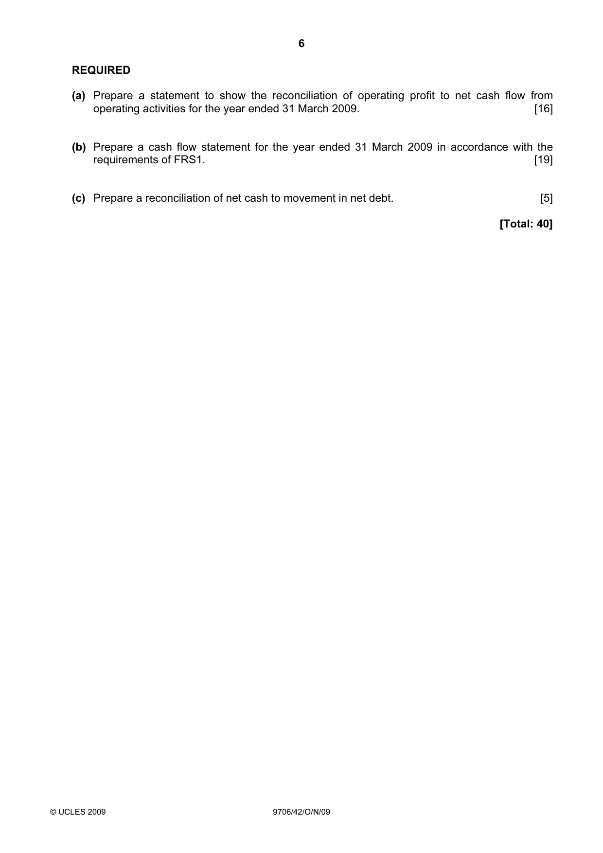 Cambridge A Level Accounting 9706 2009 Oct/Nov Paper 4 · Variant 2 question paper, page 6 of 8