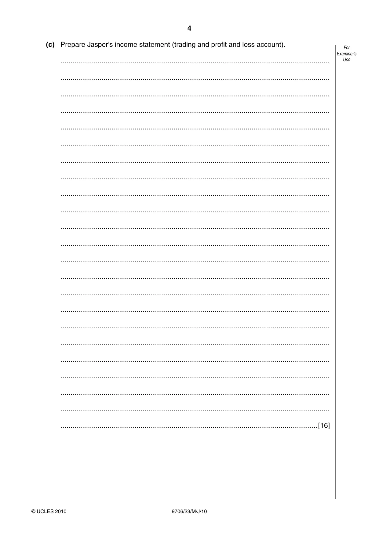 Cambridge A Level Accounting 9706 2010 May/June Paper 2 · Variant 3 question paper, page 4 of 12