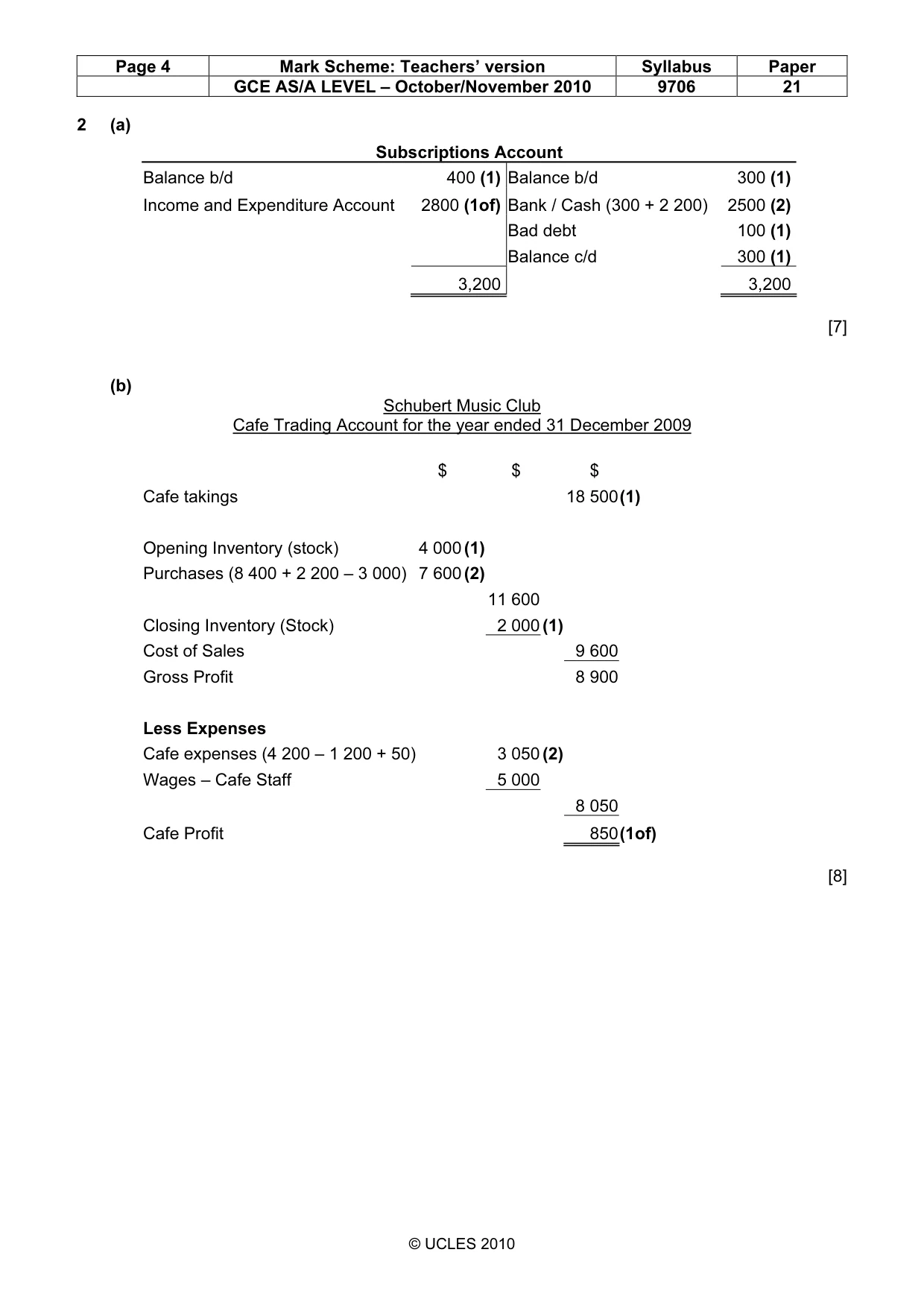 Mark scheme, page 4 of 6