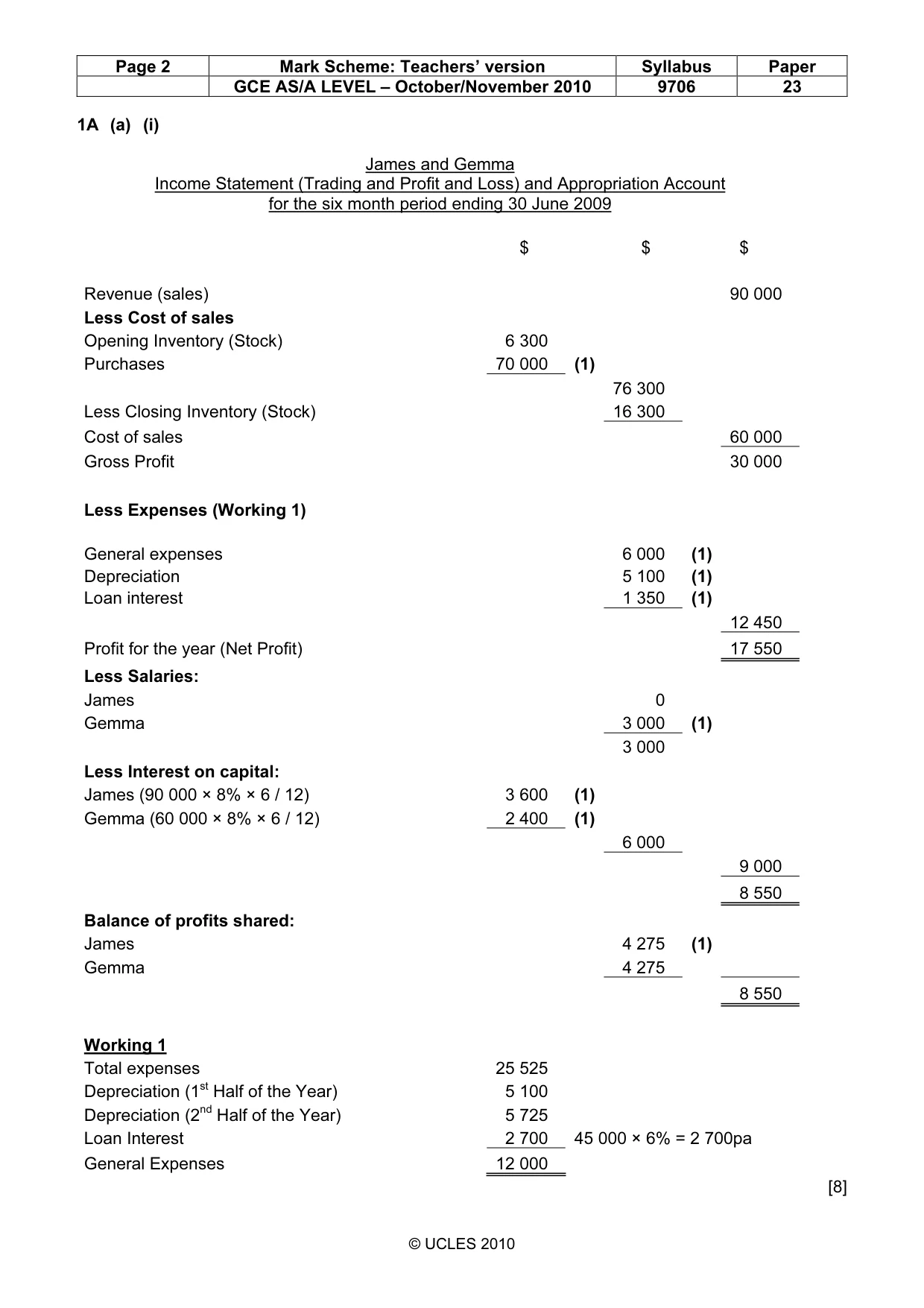 Mark scheme, page 2 of 7
