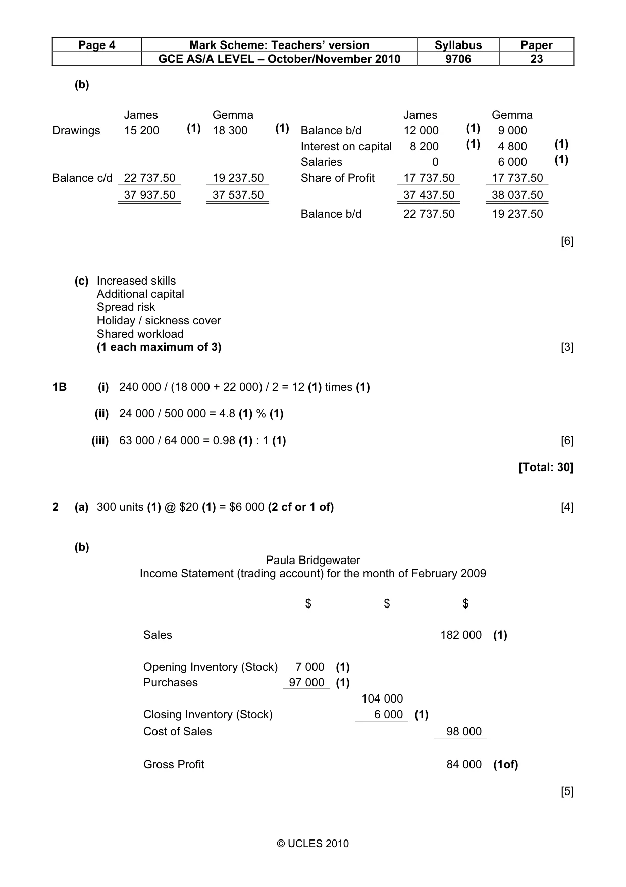Mark scheme, page 4 of 7
