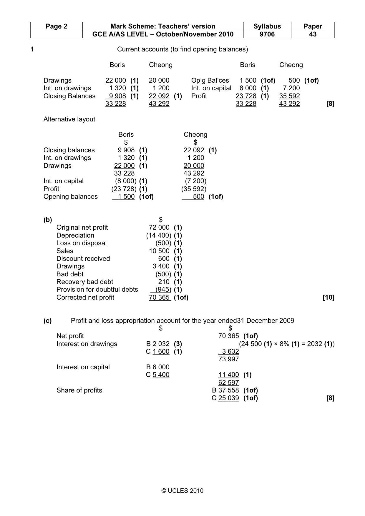 Mark scheme, page 2 of 6