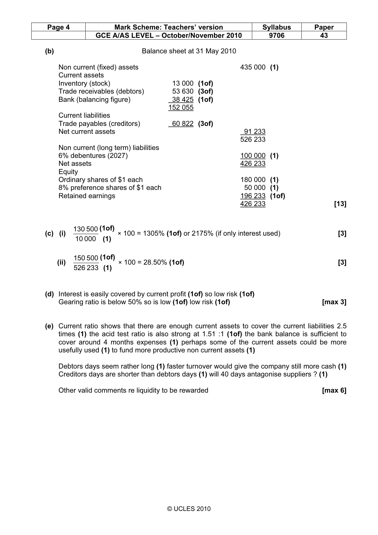 Mark scheme, page 4 of 6