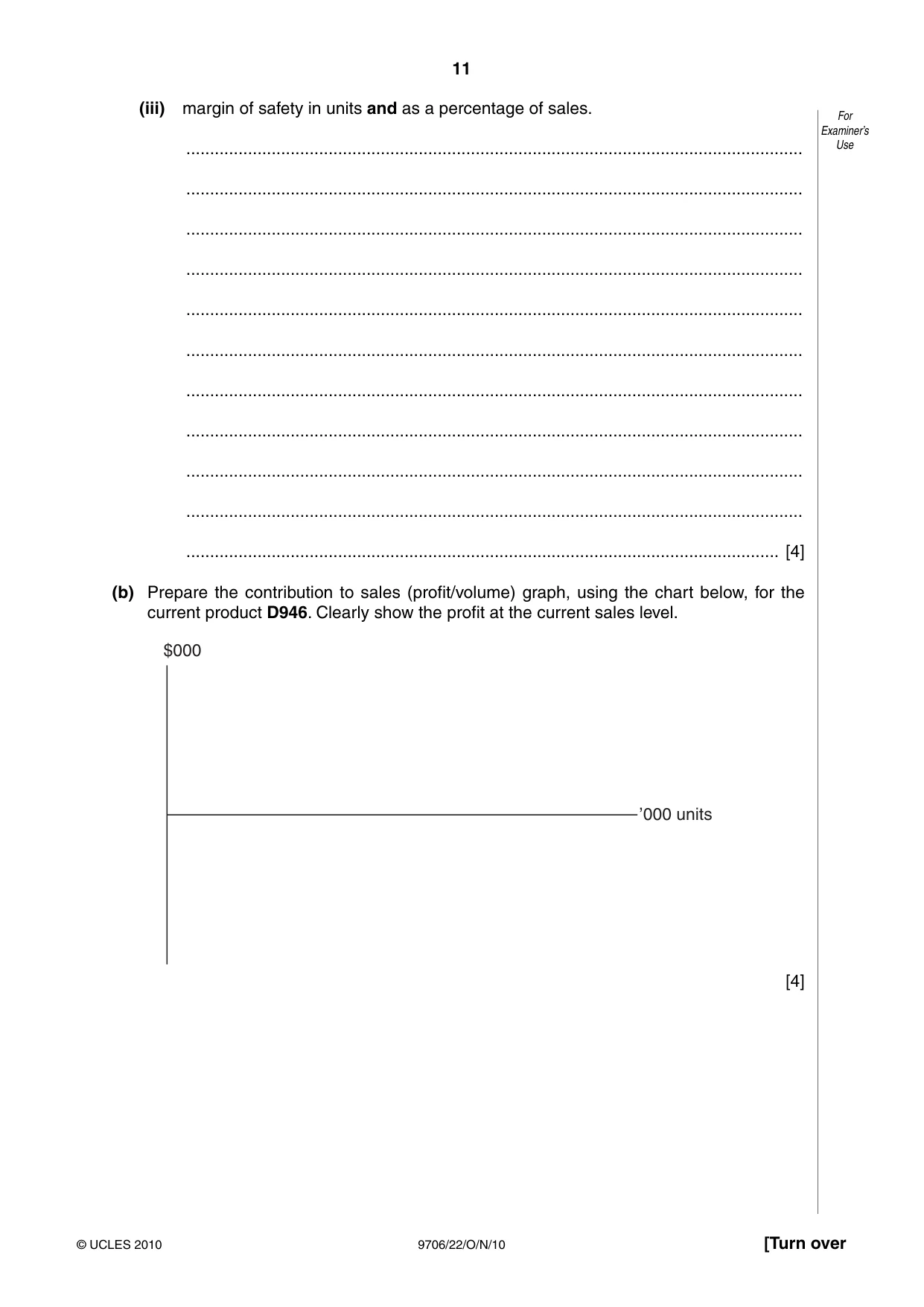 Cambridge A Level Accounting 9706 2010 Oct/Nov Paper 2 · Variant 2 question paper, page 11 of 16