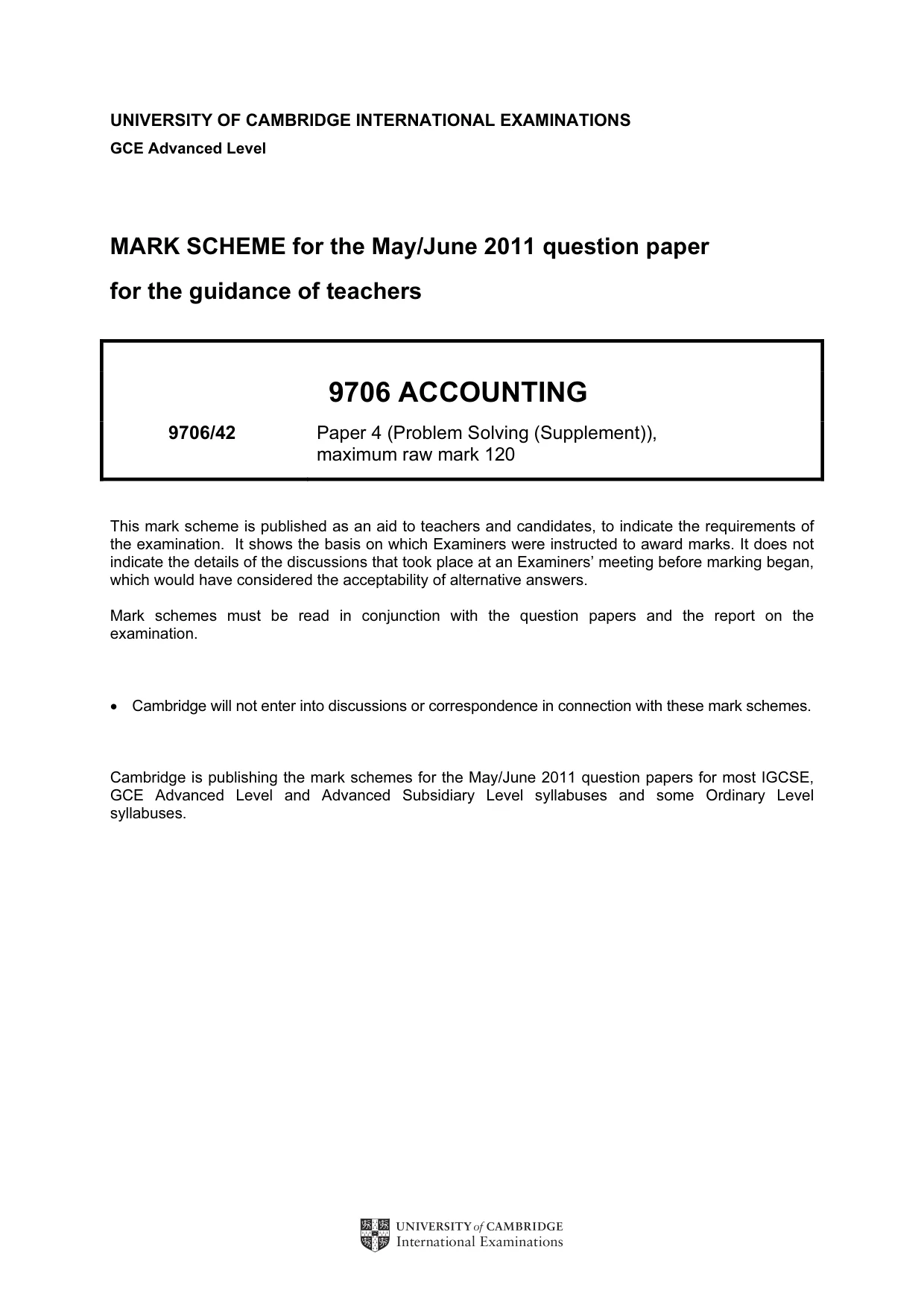 Mark scheme, page 1 of 5