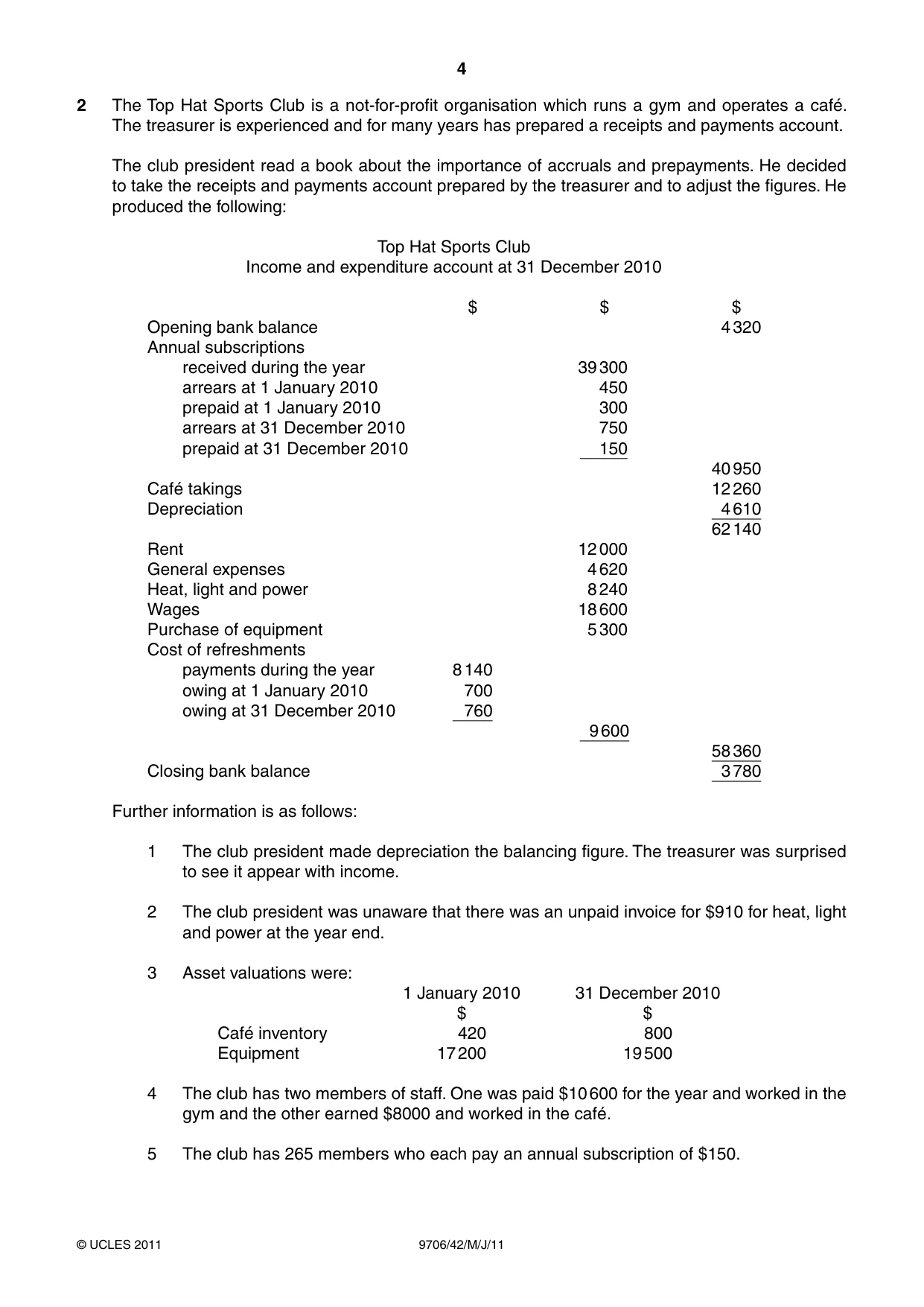 Cambridge A Level Accounting 9706 2011 May/June Paper 4 · Variant 2 question paper, page 4 of 8