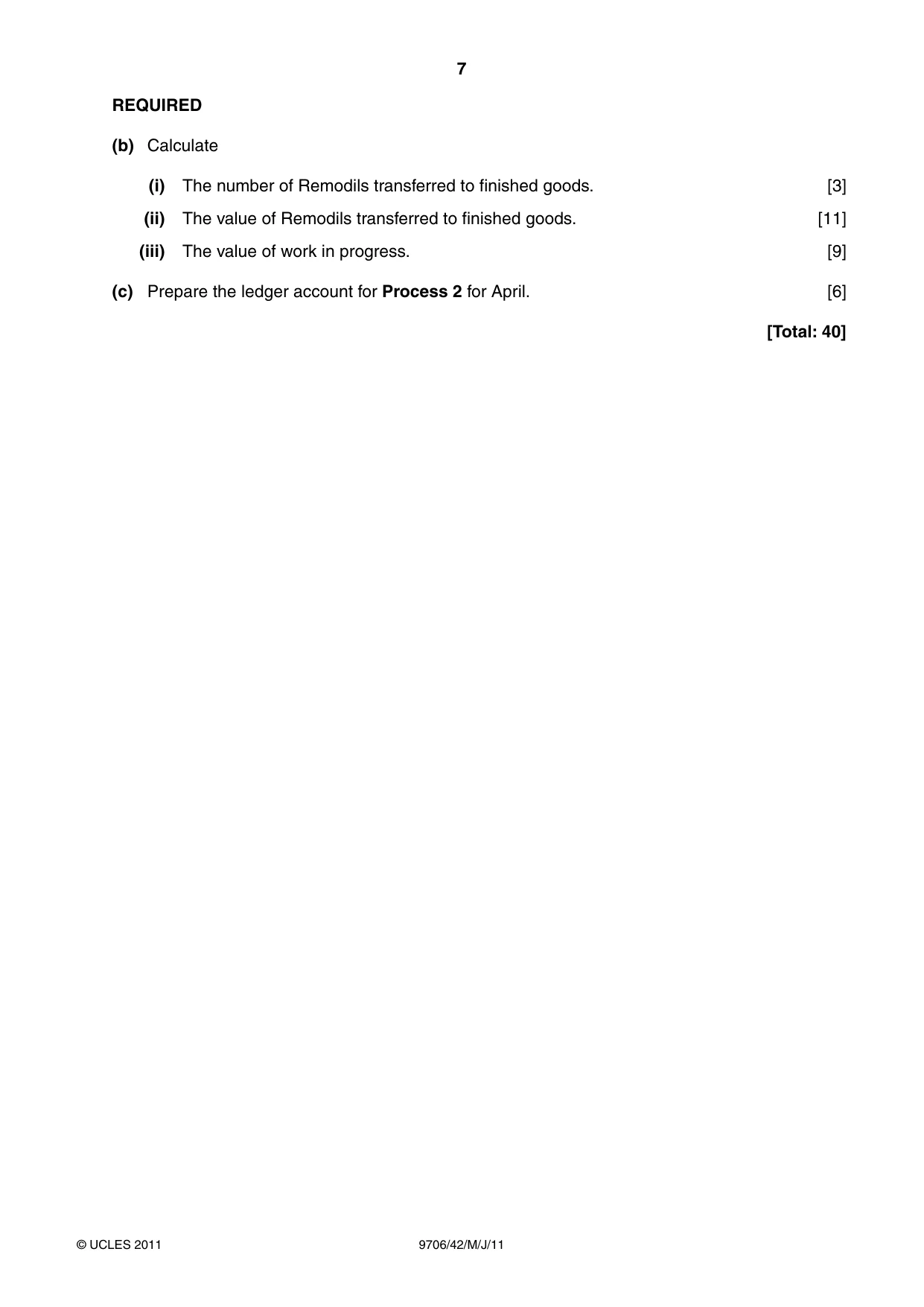 Cambridge A Level Accounting 9706 2011 May/June Paper 4 · Variant 2 question paper, page 7 of 8