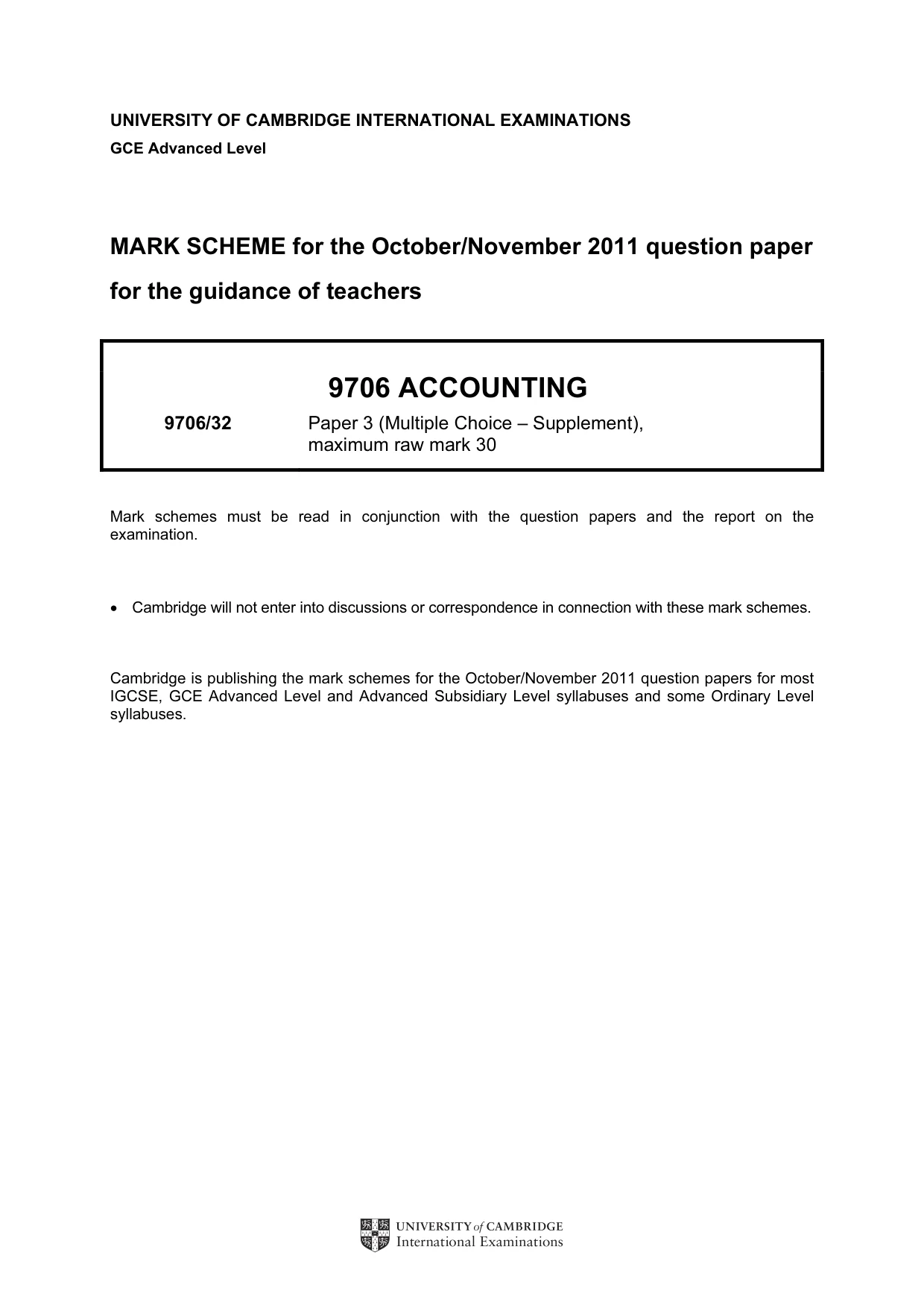 Mark scheme, page 1 of 2