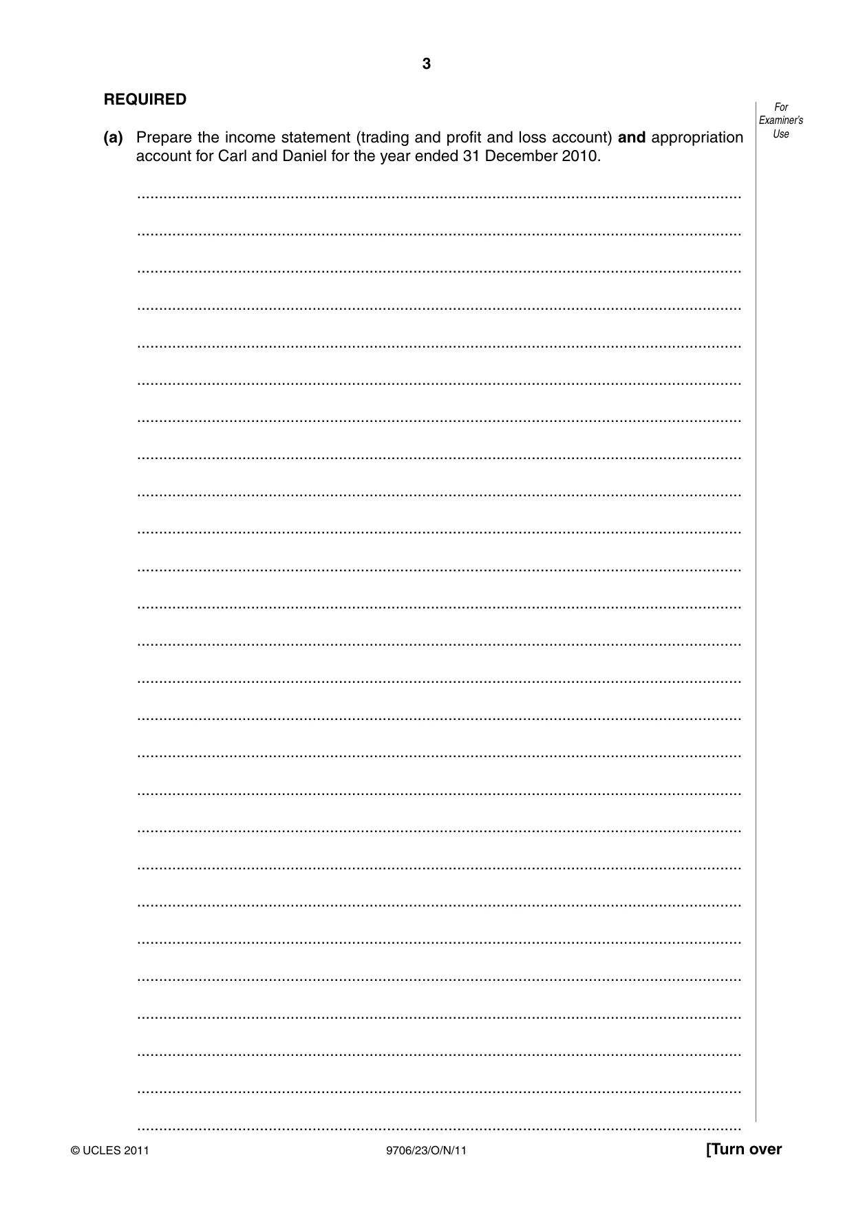 Cambridge A Level Accounting 9706 2011 Oct/Nov Paper 2 · Variant 3 question paper, page 3 of 12