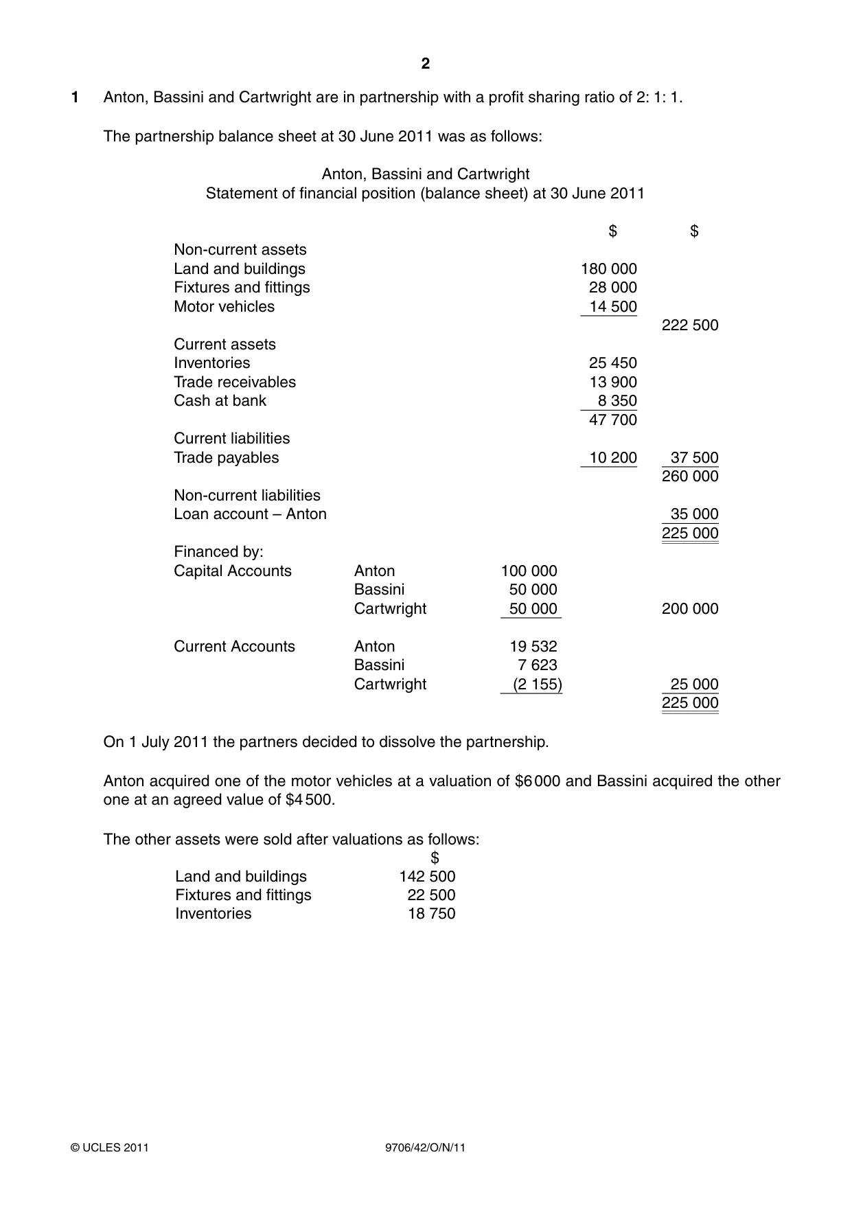 Cambridge A Level Accounting 9706 2011 Oct/Nov Paper 4 · Variant 2 question paper, page 2 of 8