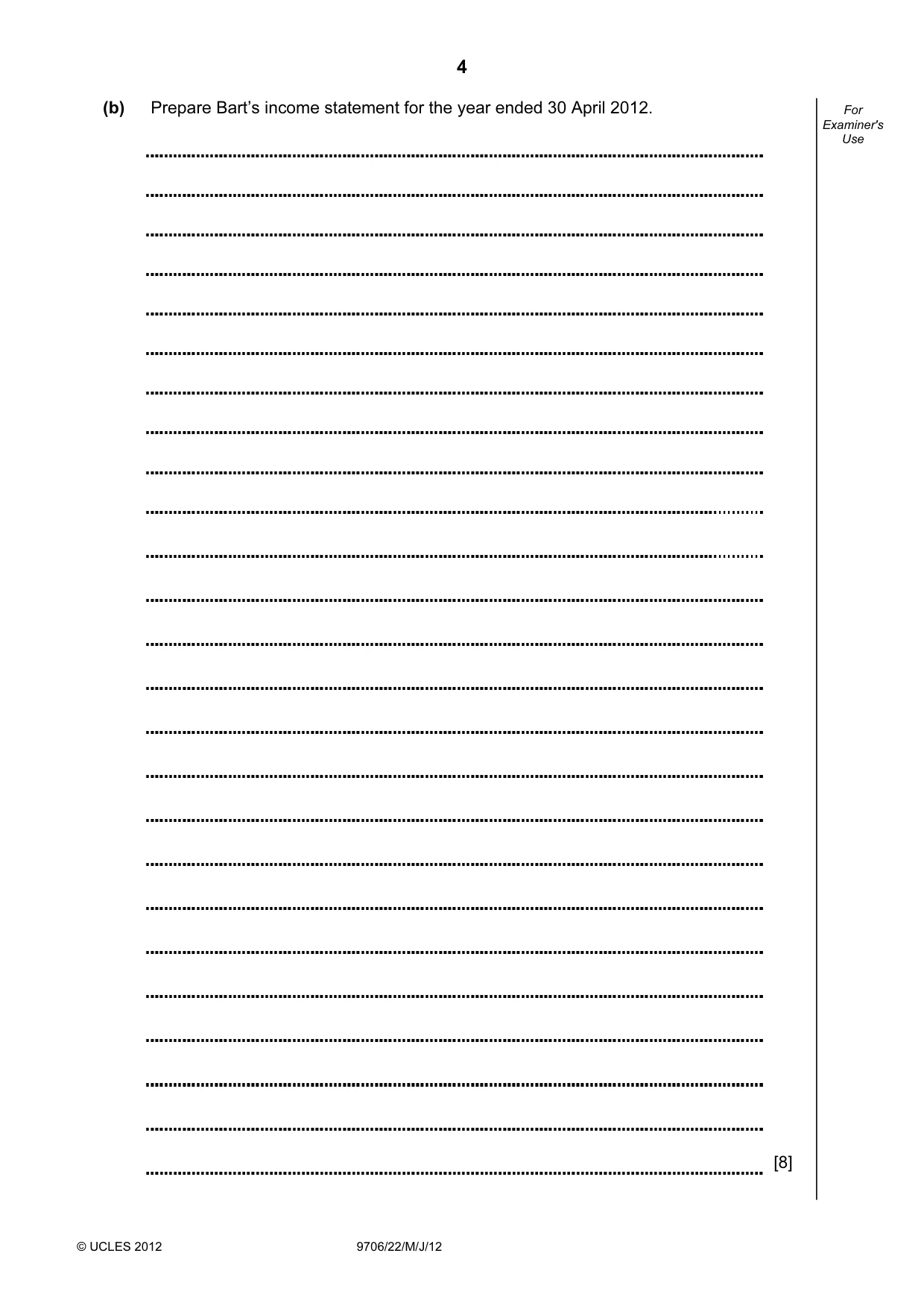 Cambridge A Level Accounting 9706 2012 May/June Paper 2 · Variant 2 question paper, page 4 of 16