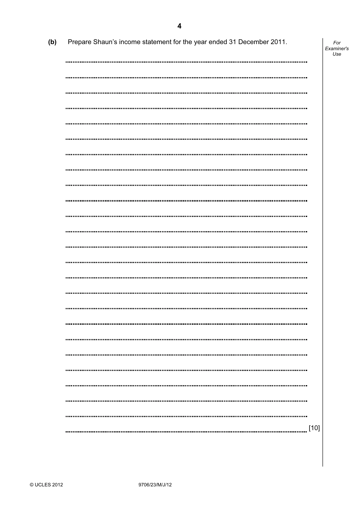 Cambridge A Level Accounting 9706 2012 May/June Paper 2 · Variant 3 question paper, page 4 of 16